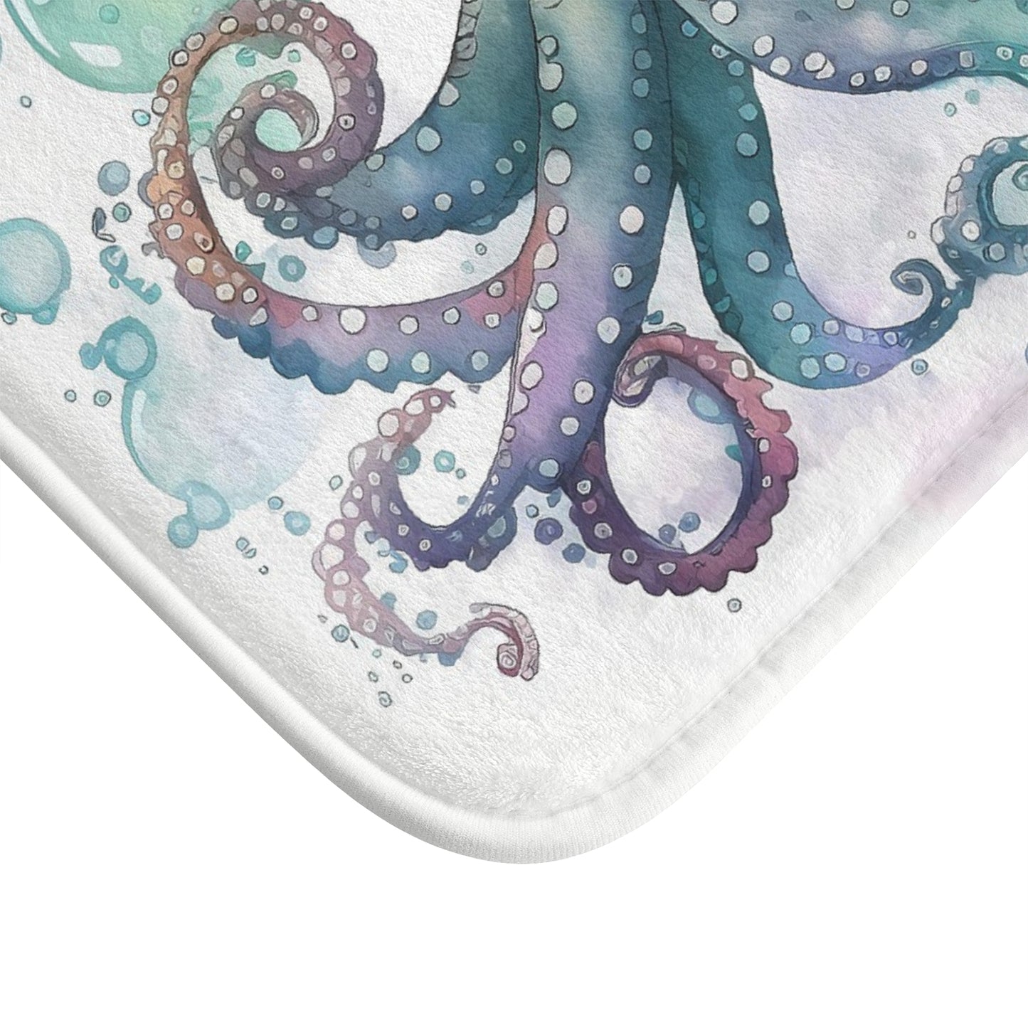Cute Octopus Bath Mat - Ocean Decor, Nautical Bathroom, Kids Room, Shower Rug, Gift for Marine Life Lovers