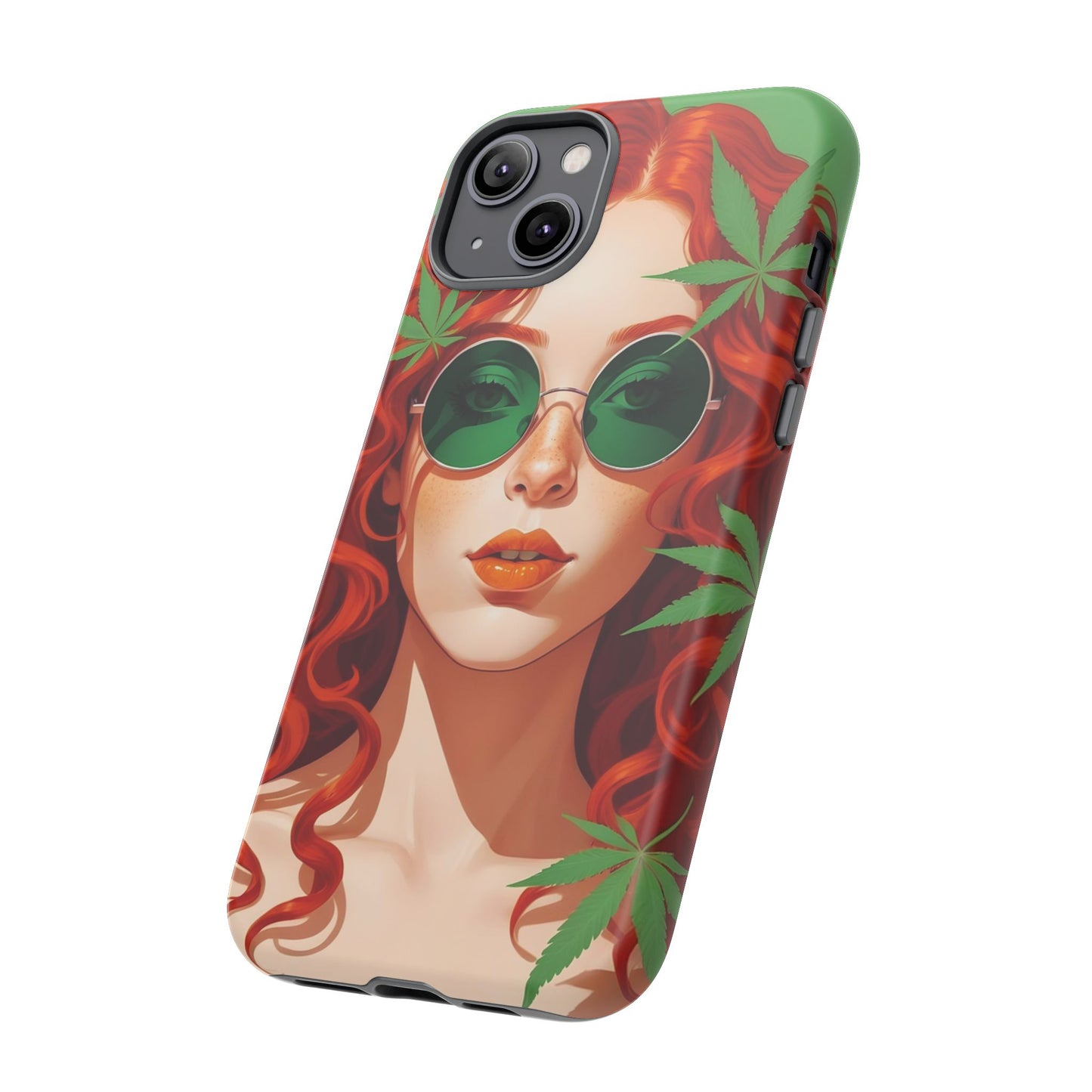 Vibrant Phone Case with Retro Greenery Design, Trendy Case for Casual Look, Gift for Her, Summer Vibes, Unique Phone Accessory