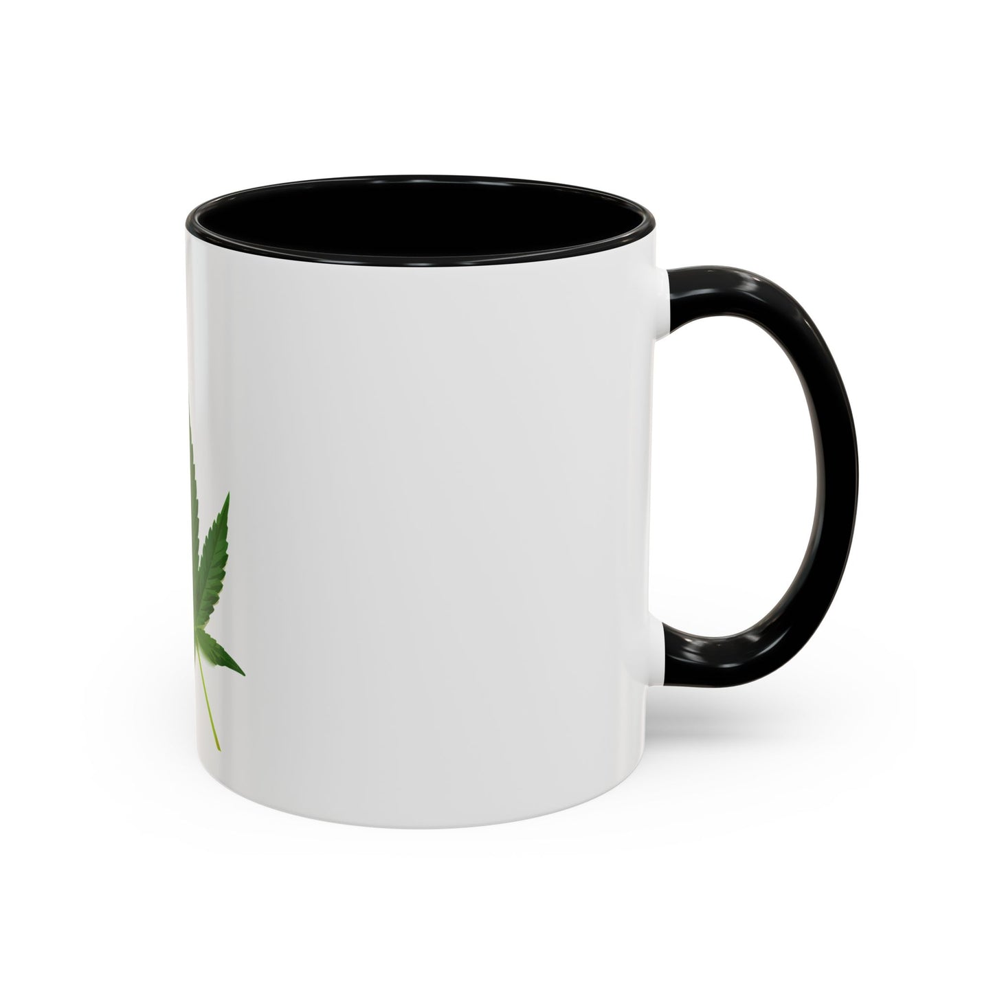 Marijuana Leaf Accent Coffee Mug | Cannabis Lover's Gift, Unique Coffee Cup, Pothead Mug, Stoner Gift Idea, Greenery Decor