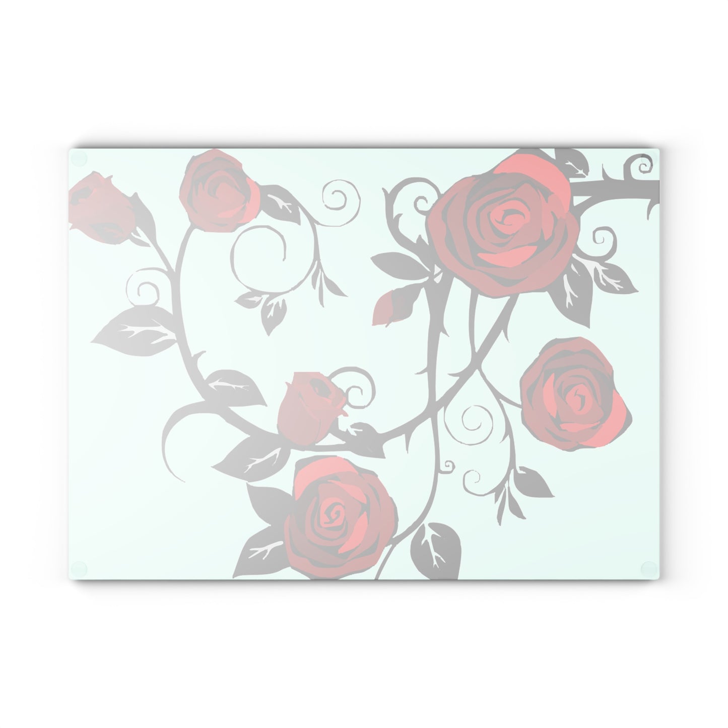 Elegant Floral Glass Cutting Board, Kitchen Decor