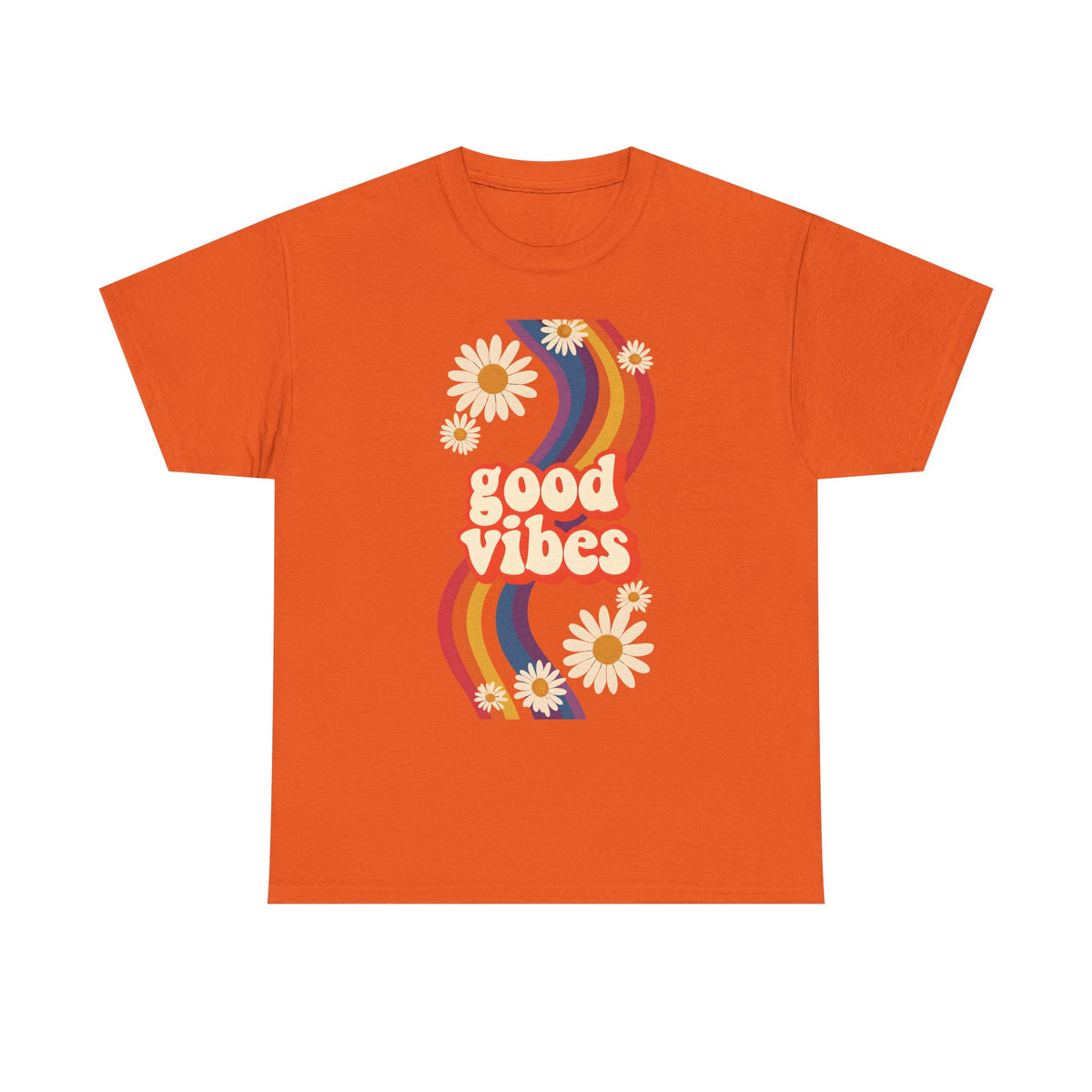 Good Vibes Unisex Heavy Cotton Tee, Retro Graphic T-Shirt, Feel Good Apparel, Summer Outfit, Casual Gift for Friends