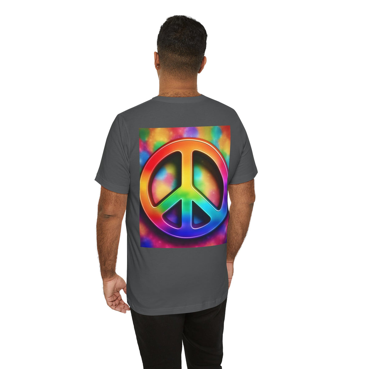 Peace Sign Tie-Dye Tee — Rainbow Hippie Peace Symbol T-Shirt