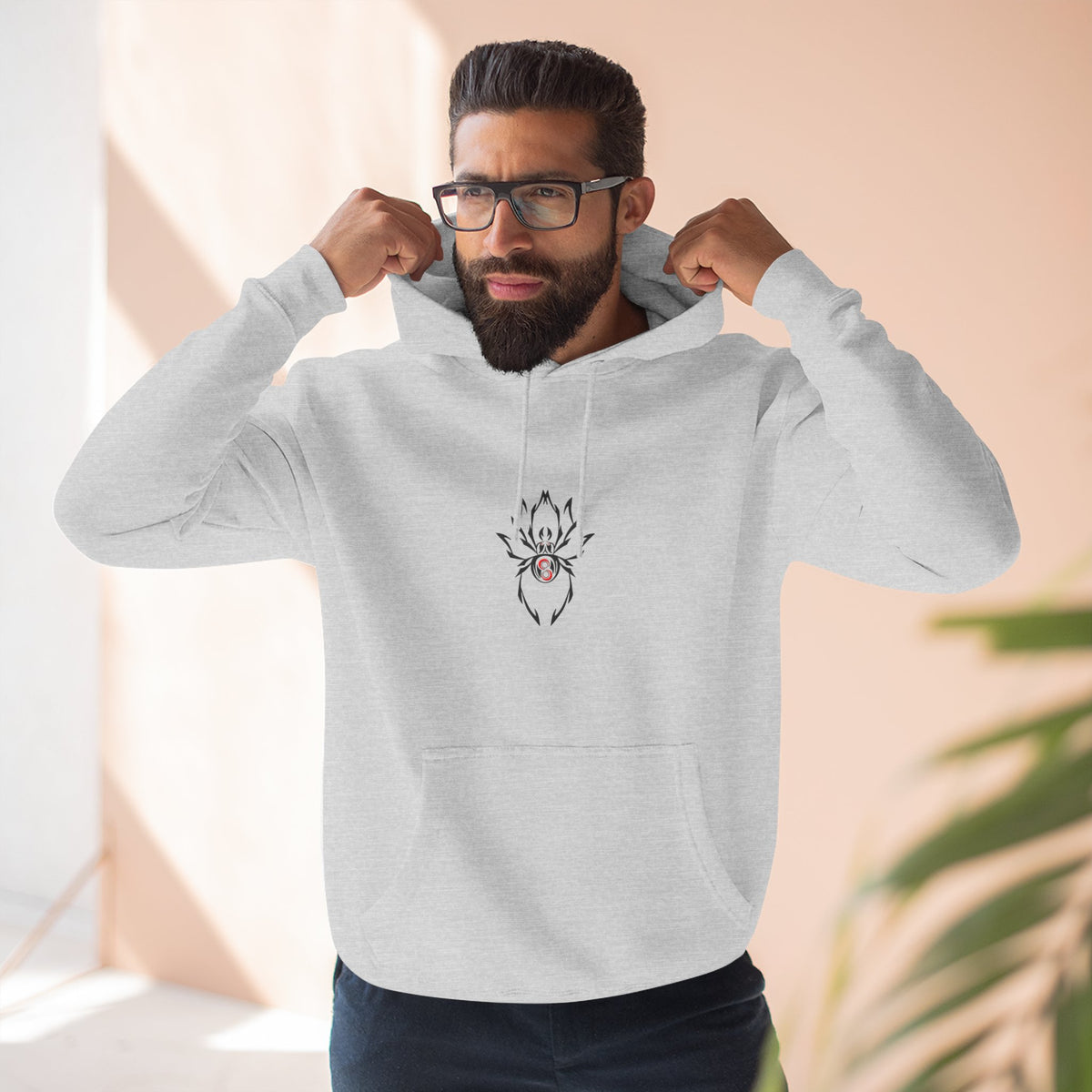 Cozy Spider Fleece Hoodie - Spooky Fashion, Unisex Casual Wear, Halloween Gift, Fall Fashion, Comfortable Layering
