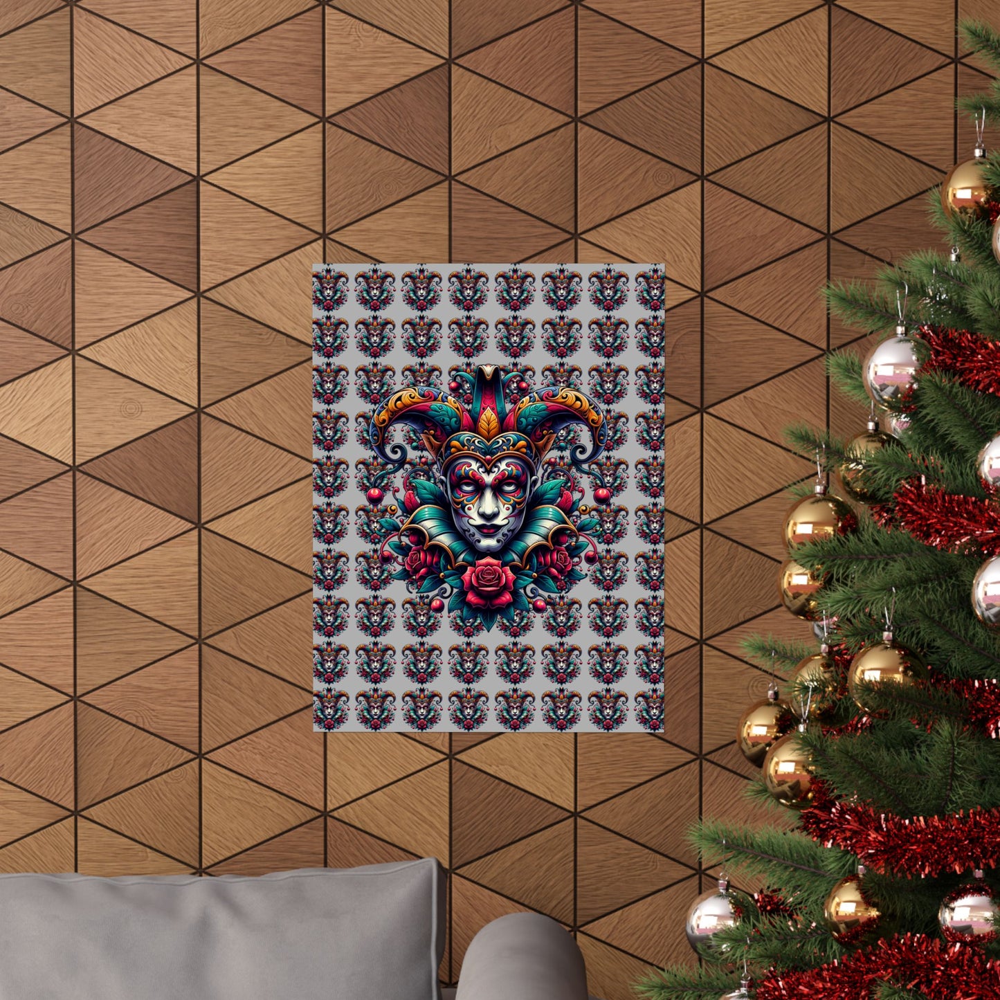 Vibrant Masquerade Wall Art, Bohemian Home Decor, Unique Gift