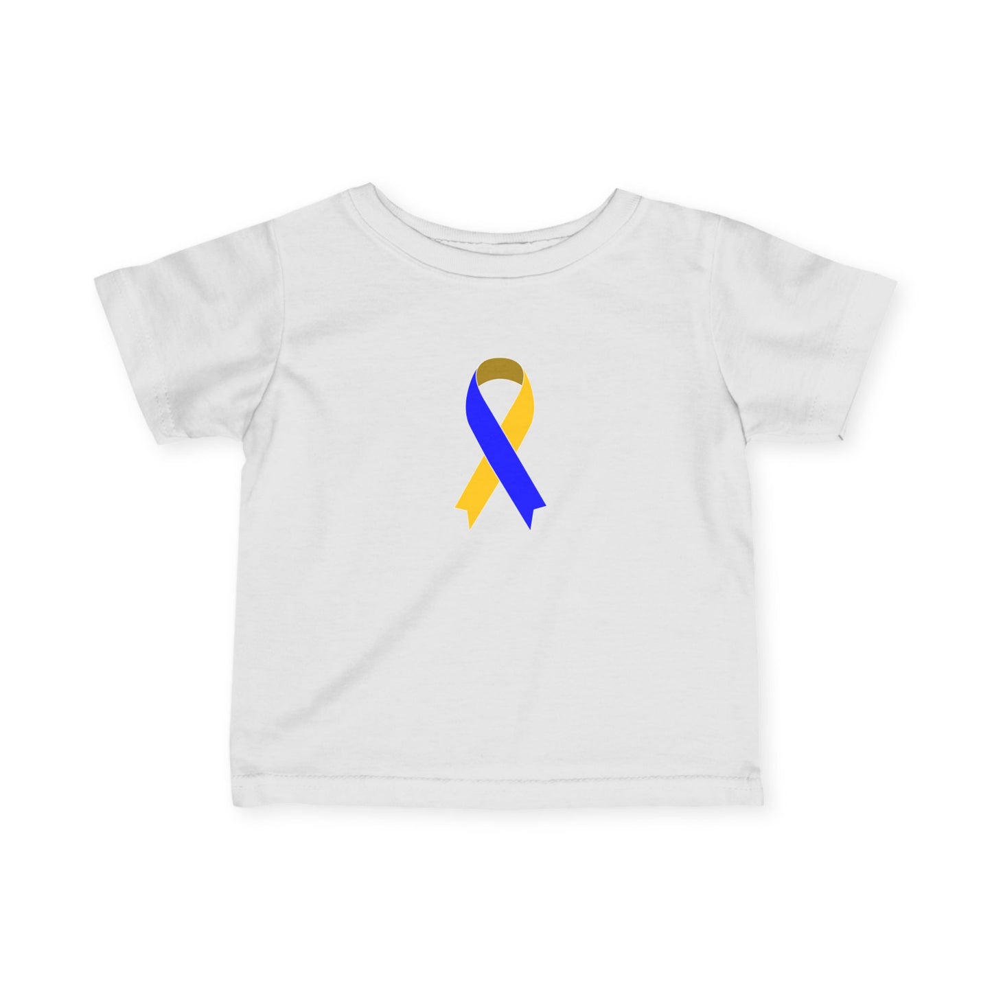 Infant Fine Jersey Tee with Blue and Yellow Ribbon, Cute Baby T-Shirt, Baby Shower Gift, Toddler Apparel, Infant Outfit, Newborn Clothes