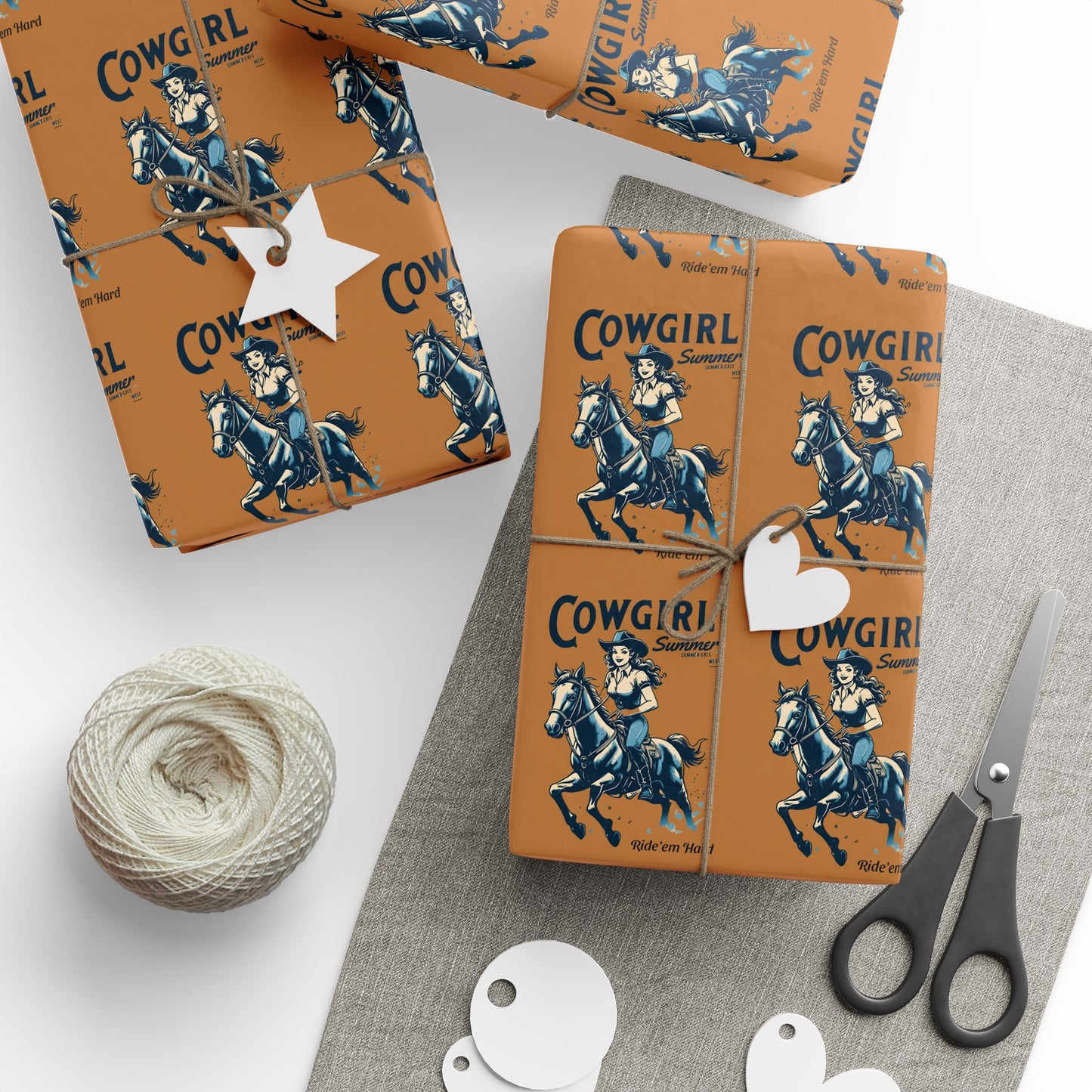 Cowgirl-Themed Wrapping Paper, Perfect for Birthdays, Holidays, Gift Wrapping, Western Parties, Unique Cowgirl Gifts