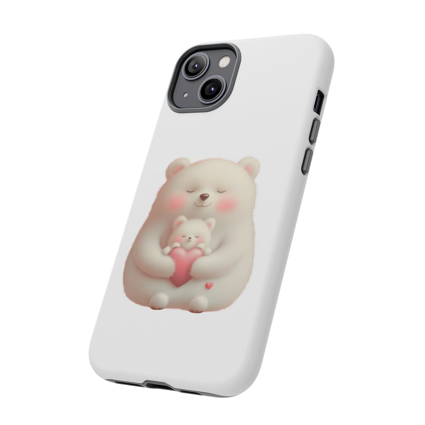 Cute Bear Phone Case, Tough Cases, Animal Lover Gift, Kids Accessories, Mother’s Day, Heartwarming Design