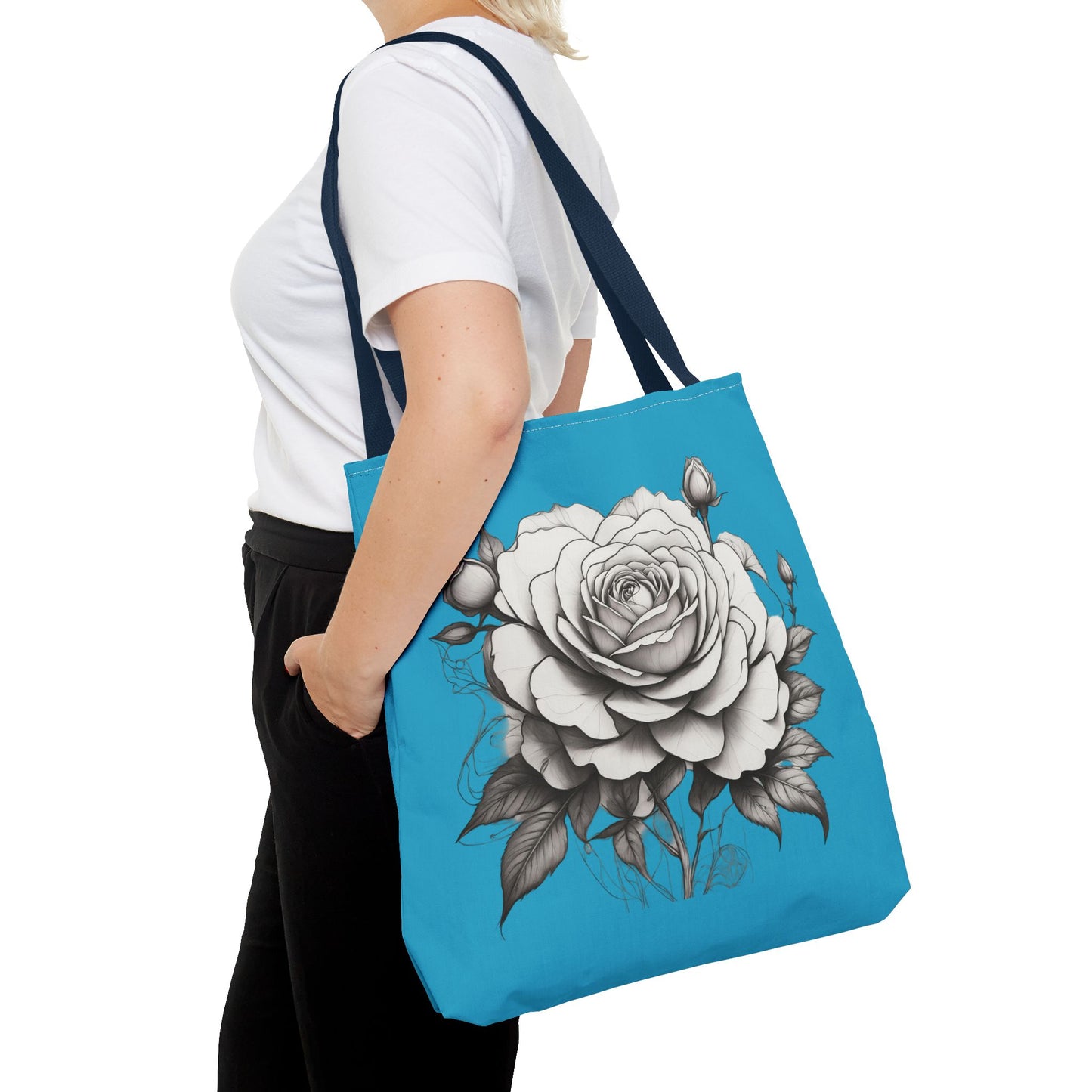 Elegant Floral Tote Bag with Roses, Chic Reusable Grocery Bag, Perfect Gift for Her, Stylish Handbag, Everyday Essentials