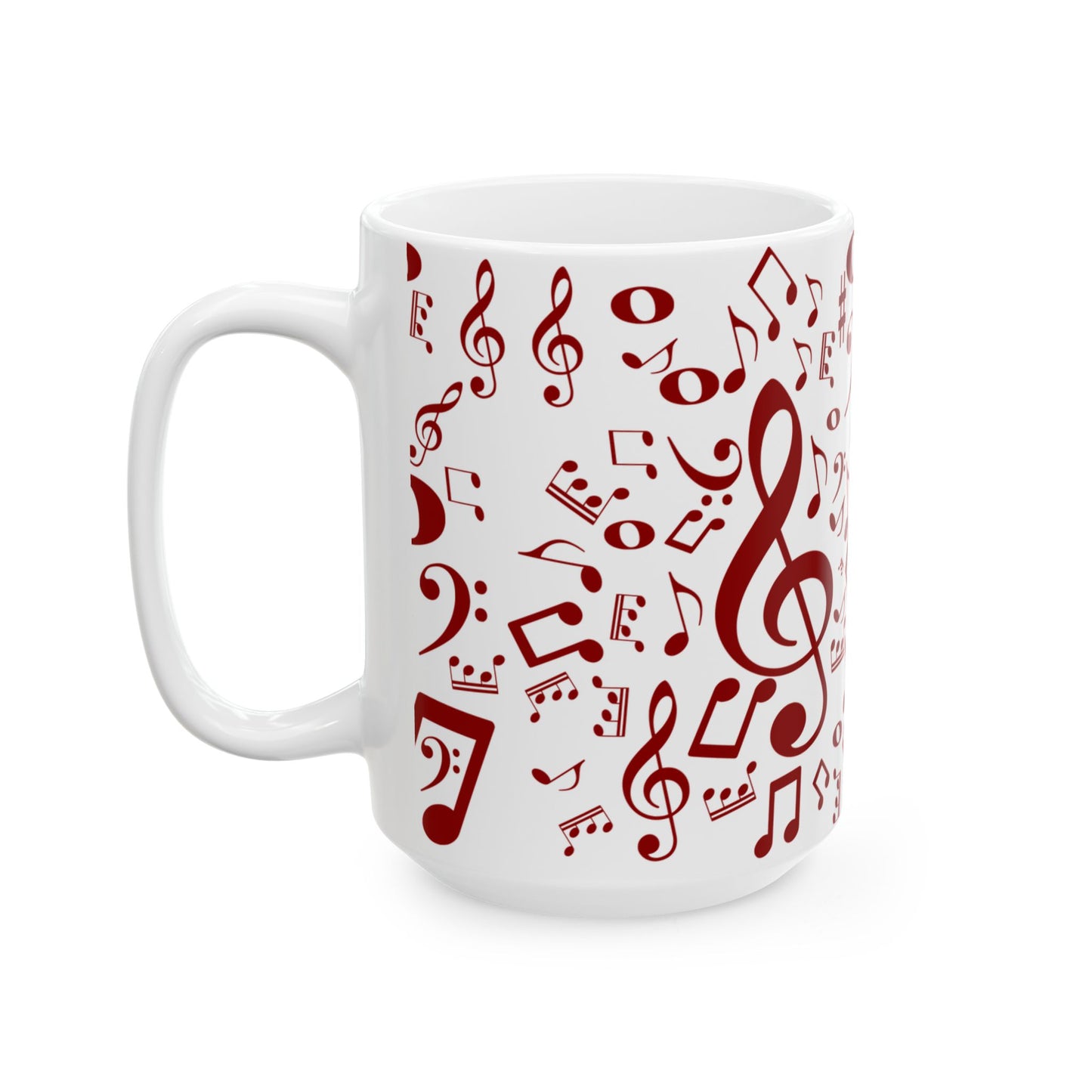 Musical Notes Ceramic Mug - Perfect Gift for Music Lovers, Tea & Coffee Mug, 11oz & 15oz Sizes, Unique Gift for Musicians, Home Decor