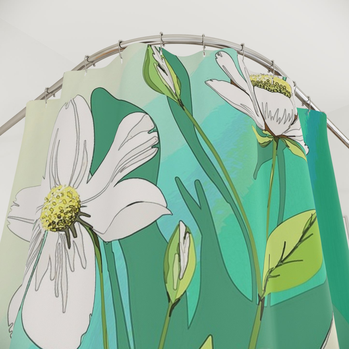 Vibrant Floral Shower Curtain, Boho Bathroom Decor, Great for Home Makeovers, Ideal Gift for Housewarmings and Weddings, Nature-Inspired