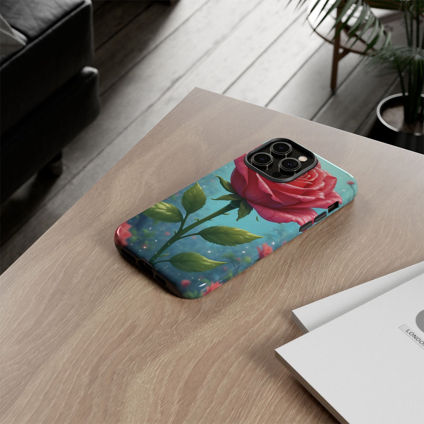 Floral Phone Case, Tough Cases with Elegant Rose Design, Stylish iPhone Cover, Rose Flower Gift for Nature Lovers, Unique Mobile Accessories