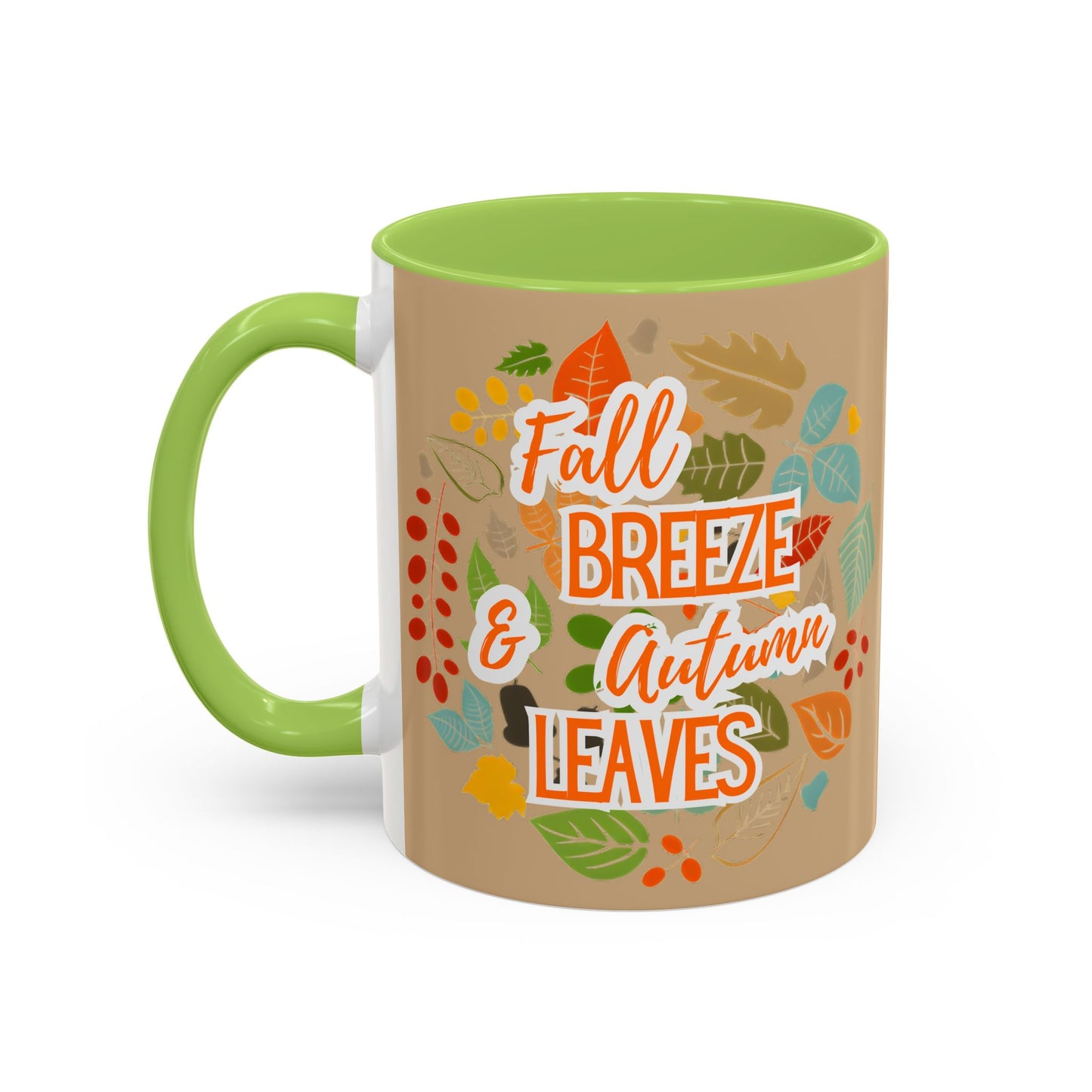 Fall Breeze & Leaves Coffee Mug, Autumn Mug, Seasonal Drinkware, Cozy Kitchen Decor, Perfect Gift for Fall Lovers