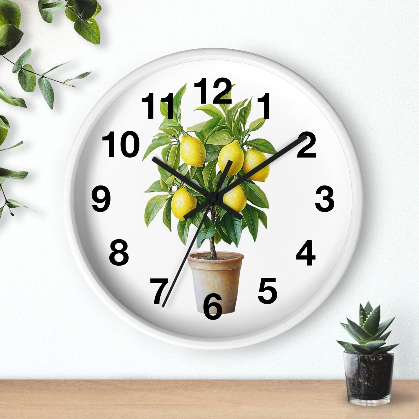 Lemon Tree Wall Clock, Brighten Your Home Decor, Gift for Garden Lovers, Kitchen Wall Clock, Unique Home Accent