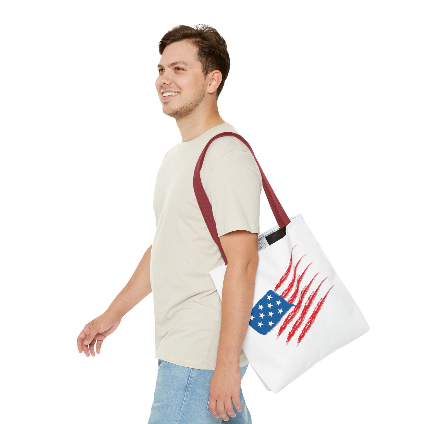 Patriotic Tote Bag | USA Pride | American Flag Design | Eco-Friendly Market Bag | Gift for Fourth of July, Veterans, Memorial Day
