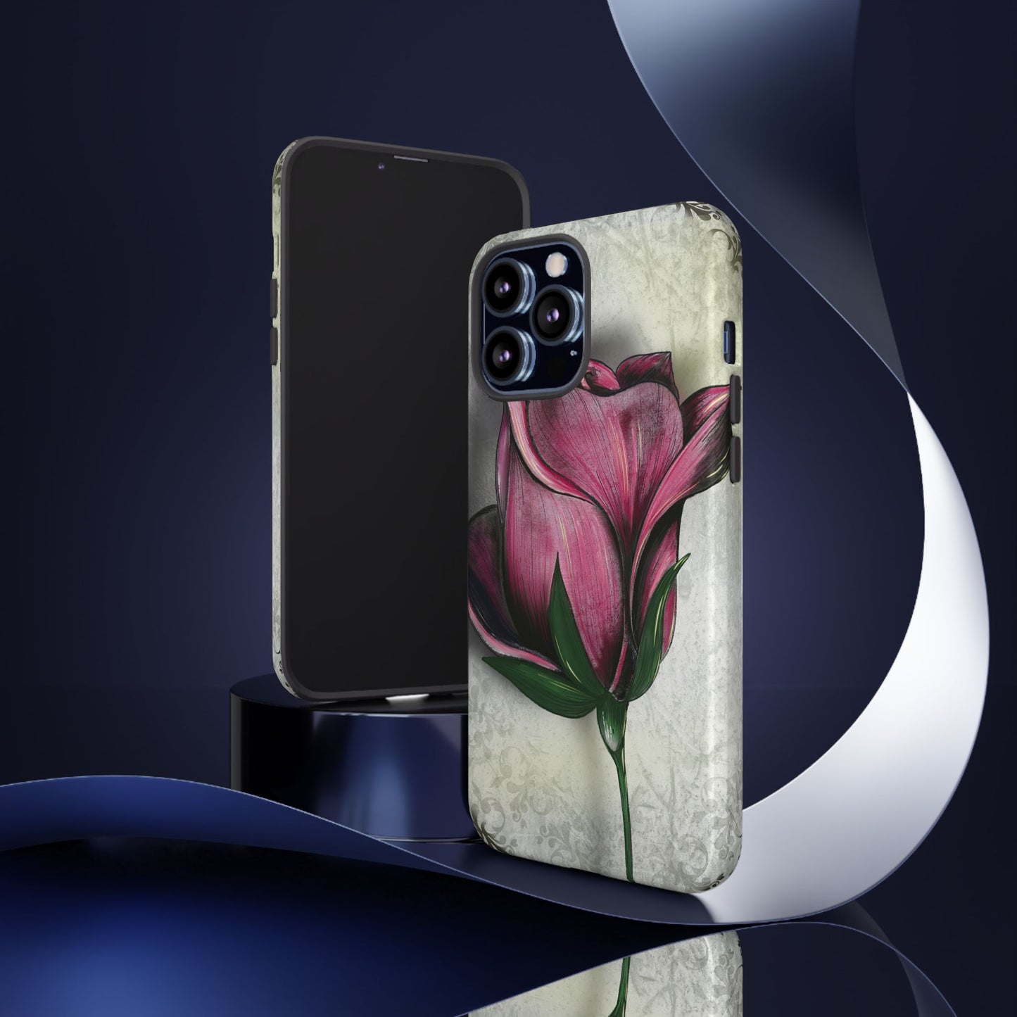 Rose Phone Case – Tough Cases, Floral Phone Cover, Gift for Her, Minimalist Design, Nature Lover's Accessory, Birthday Gift Idea