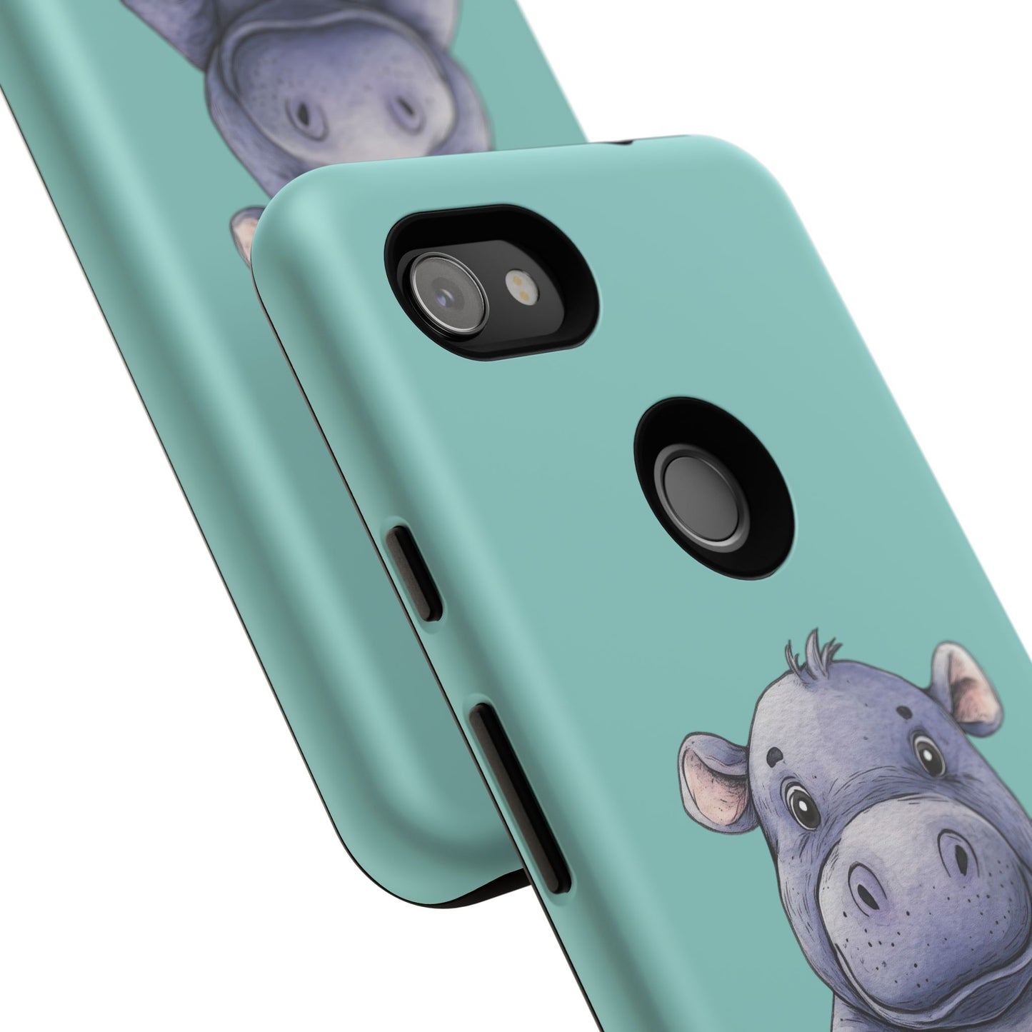 Cute Hippo Phone Case, Tough Phone Cover, Fun Animal Case, Gift for Kids, Cute Decor, Birthday Present