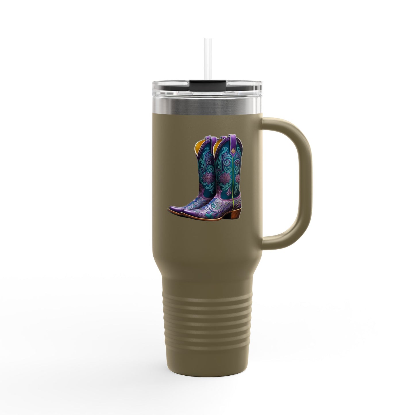 Insulated Travel Mug, 40oz - Cowboy boots