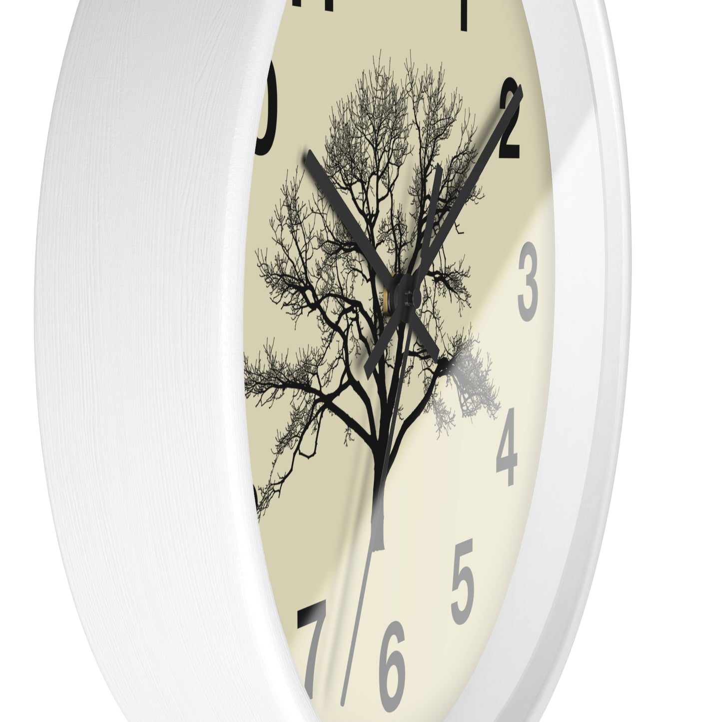 Elegant Tree Silhouette Wall Clock, Home Decor, Nature Lover Gift, Rustic Wall Art, Black and White Clock, Classic Timepiece