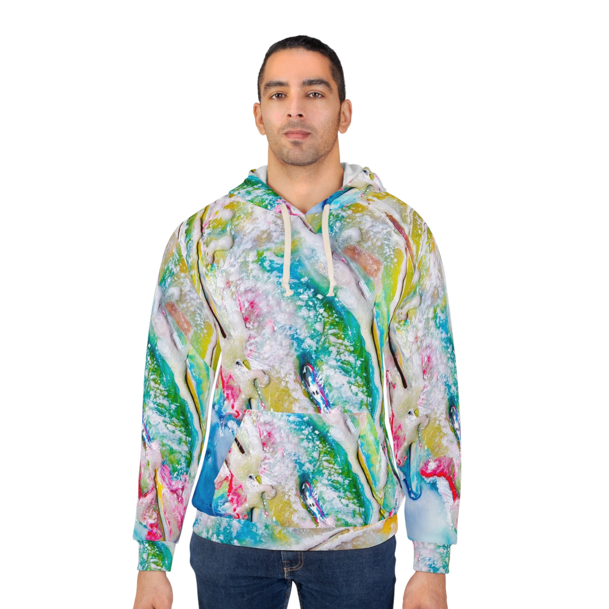 Vibrant Abstract Unisex Pullover Hoodie, Colorful Art Hoodie, Perfect for Casual Outfits, Unique Gift, Cozy Layering
