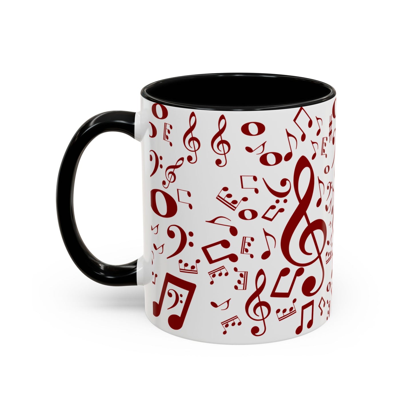 Accent Coffee Mug (11, 15oz) - Musical Notes