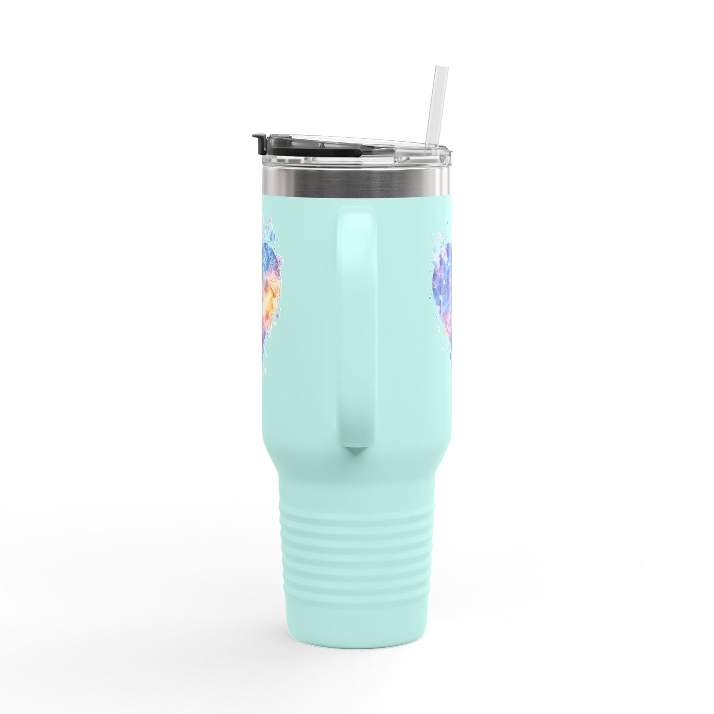 Colorful Heart Insulated Travel Mug | 40oz | Great for Coffee, Tea, Outdoors, Gifts, Love