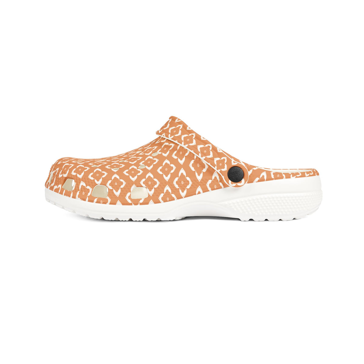 EVA Foam Clogs — Terracotta Geometric Pattern Slip-On Shoes