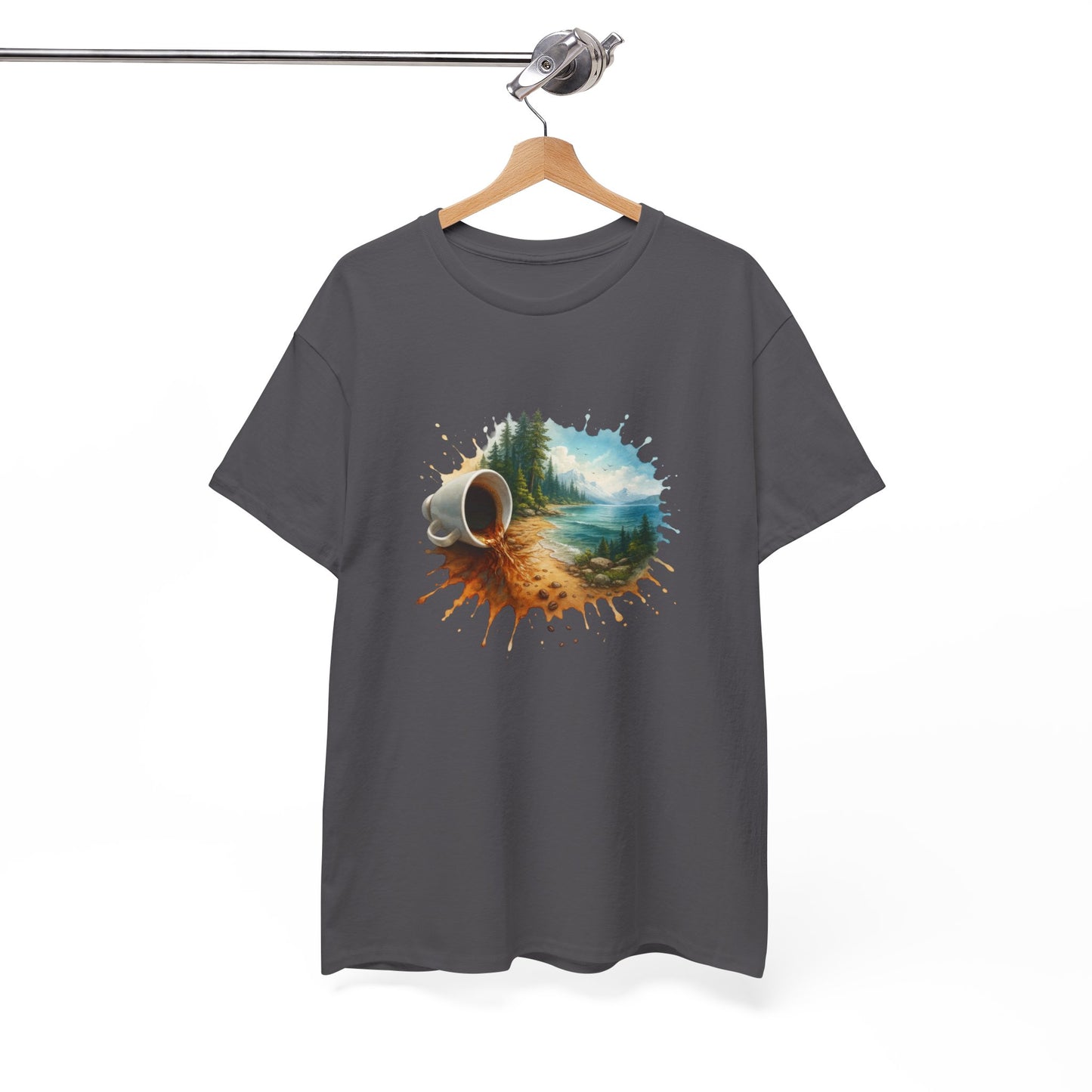 Nature-Inspired Unisex Heavy Cotton Tee, Casual Outfit, Gift for Nature Lovers, Camping Apparel, Outdoor Adventure Shirt