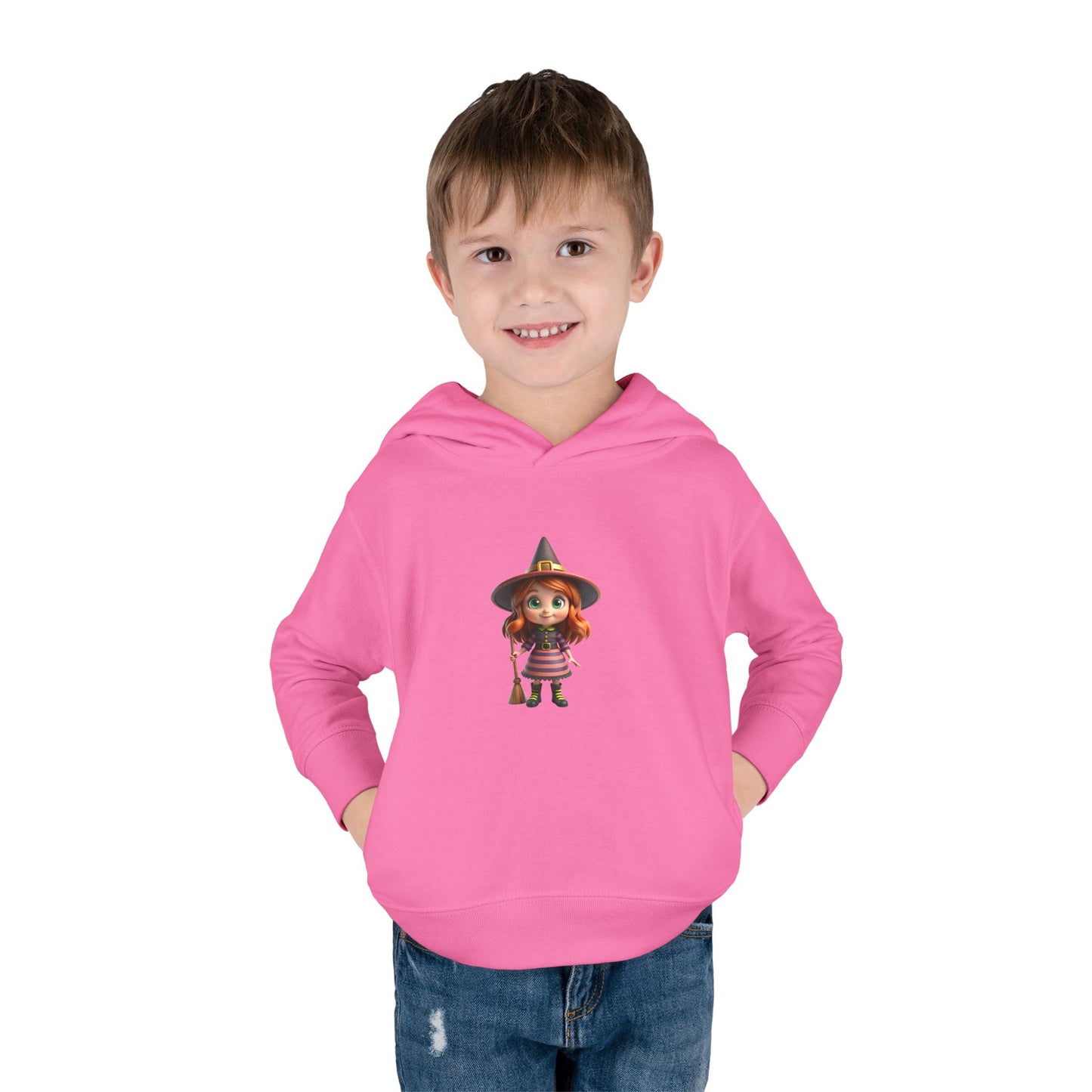 Toddler Witch Fleece Hoodie, Cute Kids Pullover, Halloween Costume, Cozy Toddler Apparel, Spooky Season Gear, Gift for Little Ones