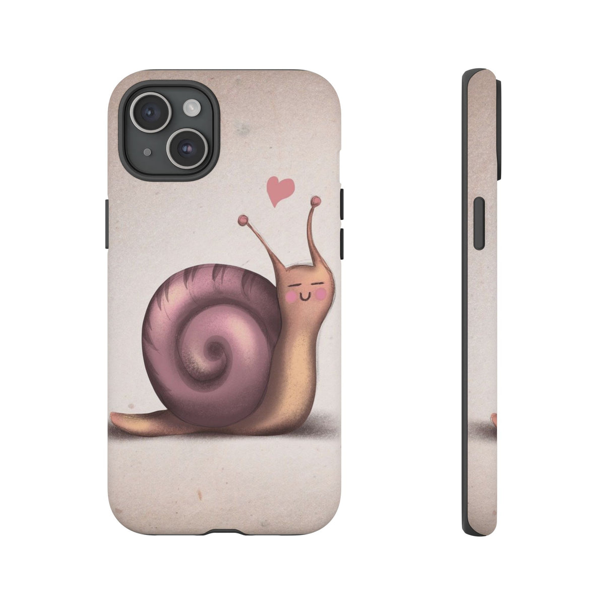 Cute Snail Phone Case — Pink Heart Cartoon Protective iPhone Cover