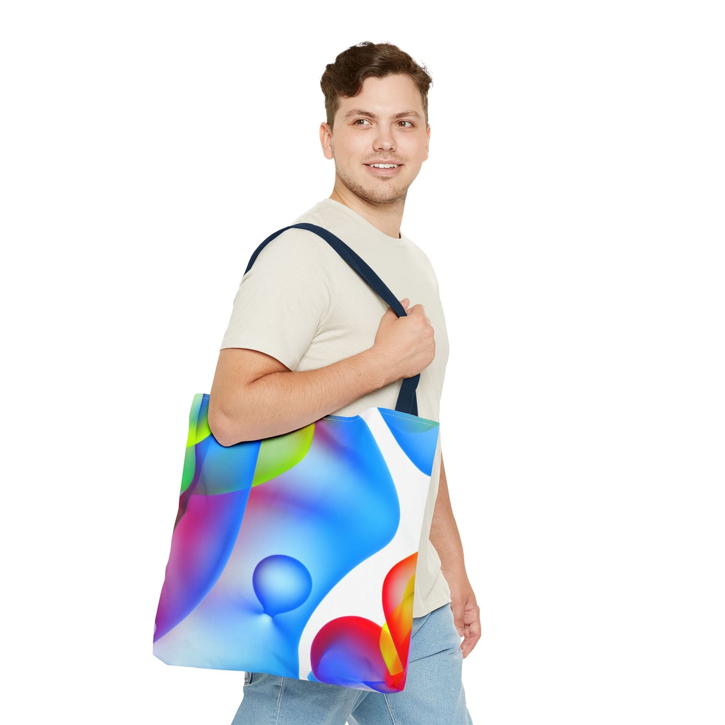 Vibrant Abstract Tote Bag, Colorful Beach Bag, Reusable Grocery Tote, Stylish Everyday Bag, Gift for Art Lovers