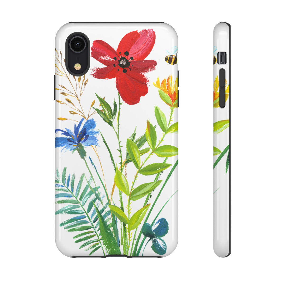 Floral Watercolor Tough Phone Case — Wildflower Bouquet Protective Cover