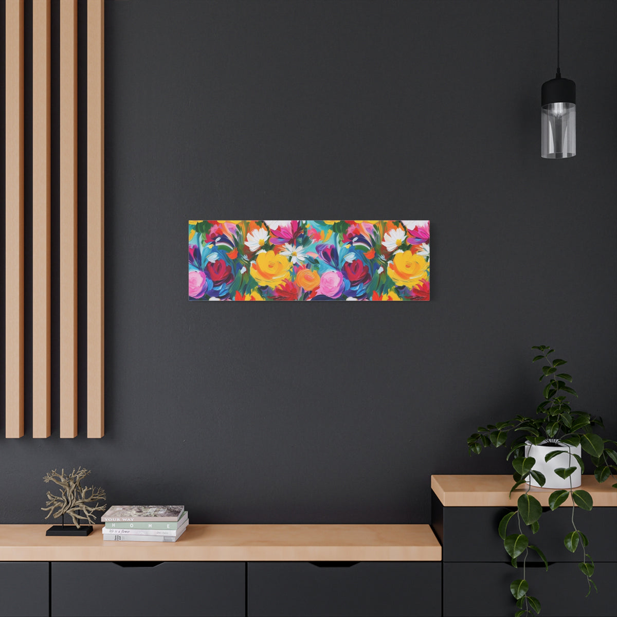 Vibrant Floral Matte Canvas Wall Art — Colorful Garden Print, Stretched 1.25"