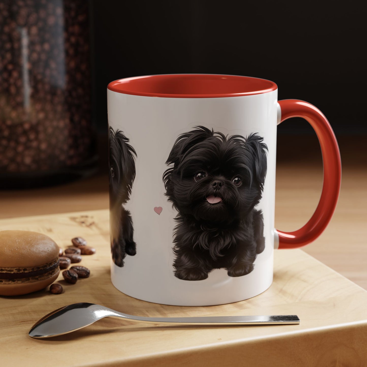 Cute Pug Accent Coffee Mug, Pet Lover Gift, Coffee Cup, Dog Mom Mug, Black Dog Ceramic Mug