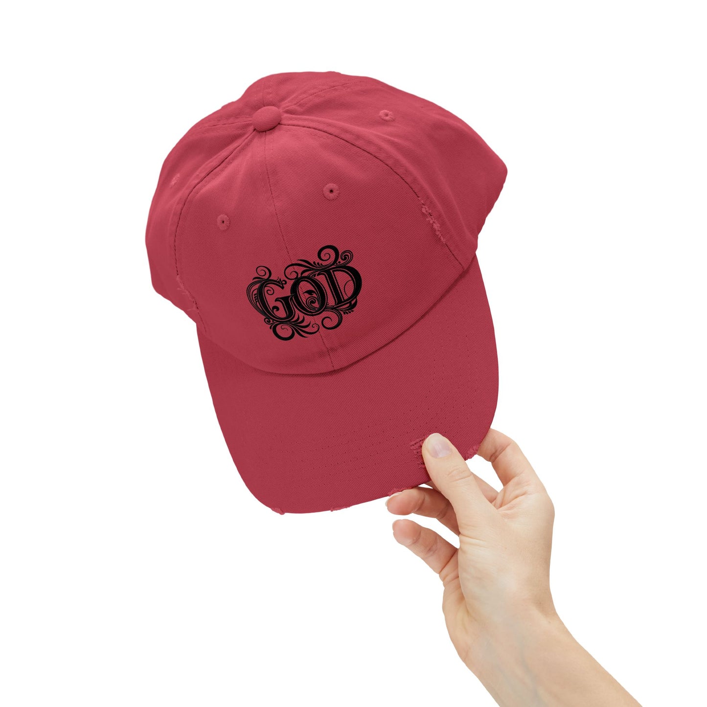Distressed God Cap, Unisex Casual Hat, Trendy Vintage Cap, Faith Inspired Headwear, Gift for Religious Devotees