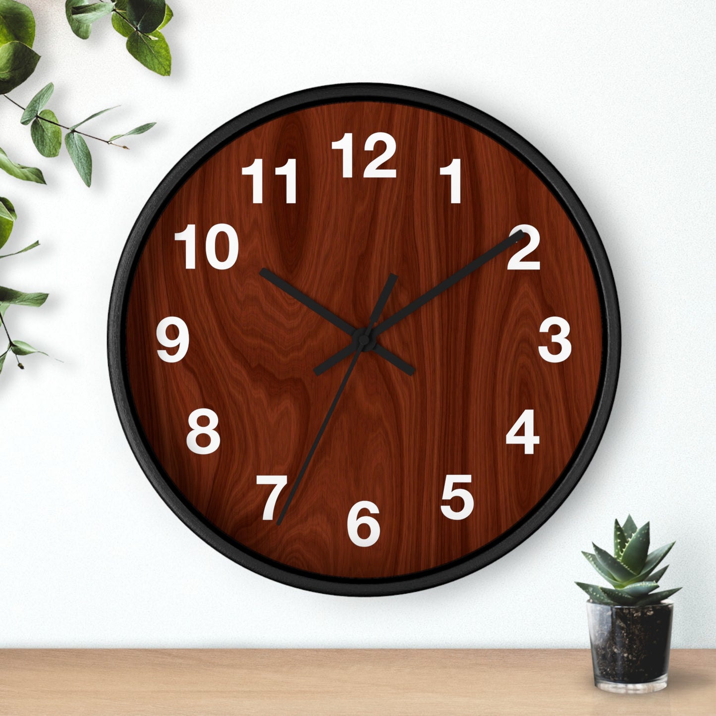 Natural Wood Wall Clock, Rustic Home Decor, Boho Style Clock, Modern Design, Gift for Housewarming, Office Clock