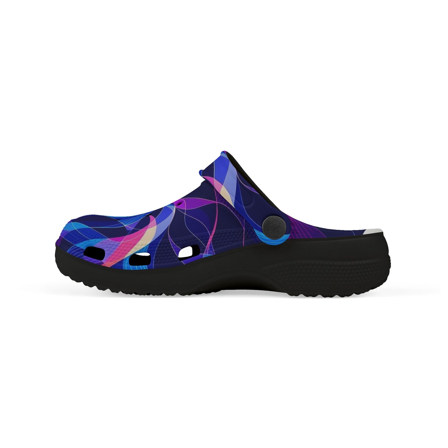 Kids Swirl Pattern EVA Foam Clogs — Colorful Neon Pinwheel Slip-Ons