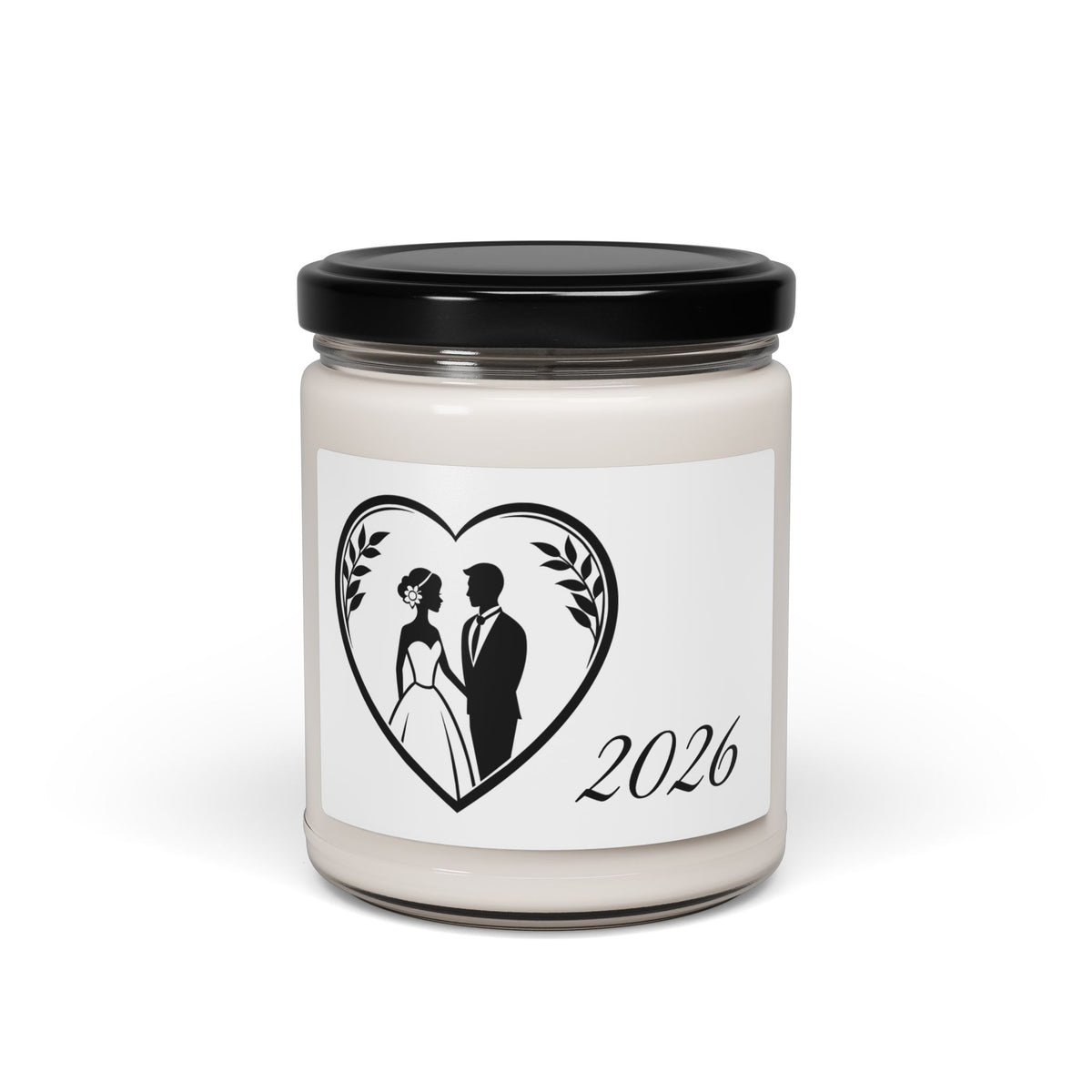 Wedding Couple 2026 Scented Soy Candle — Bridal Favor & Save-the-Date Gift