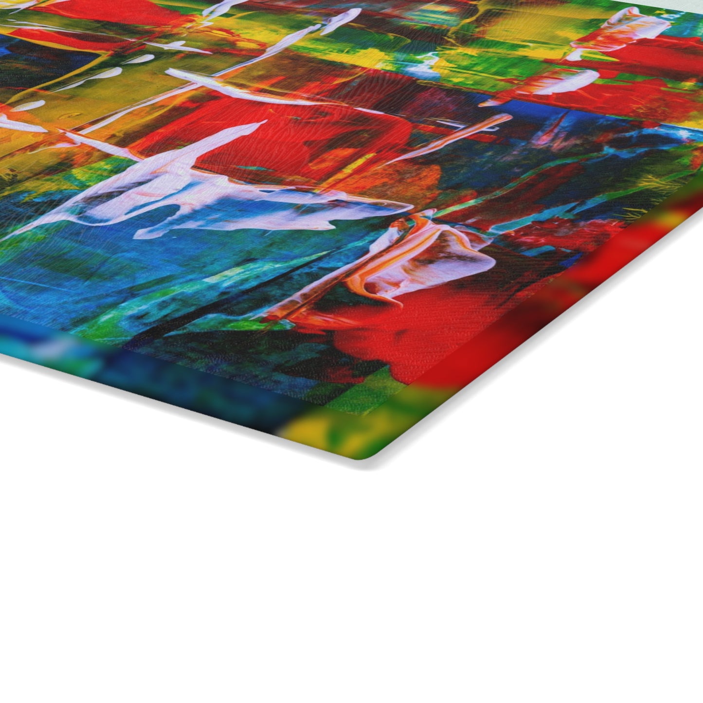 Vibrant Abstract Glass Cutting Board, Modern Kitchen Decor, Colorful Kitchenware, Unique Housewarming Gift, Artisanal Cooking
