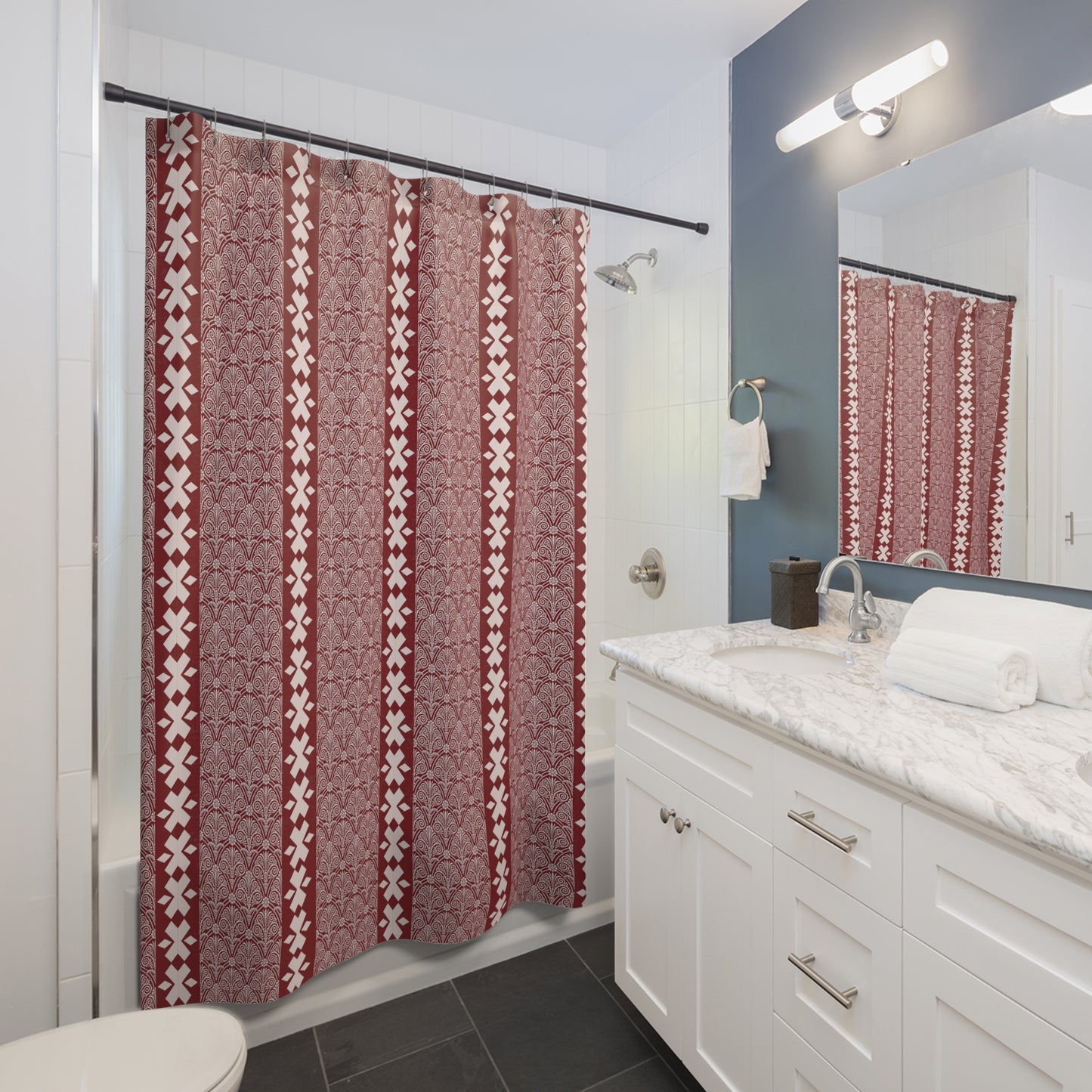 Elegant Geometric Shower Curtain - Boho Decor, Bathroom Style, Gift for Her, Home Upgrade, Modern Design