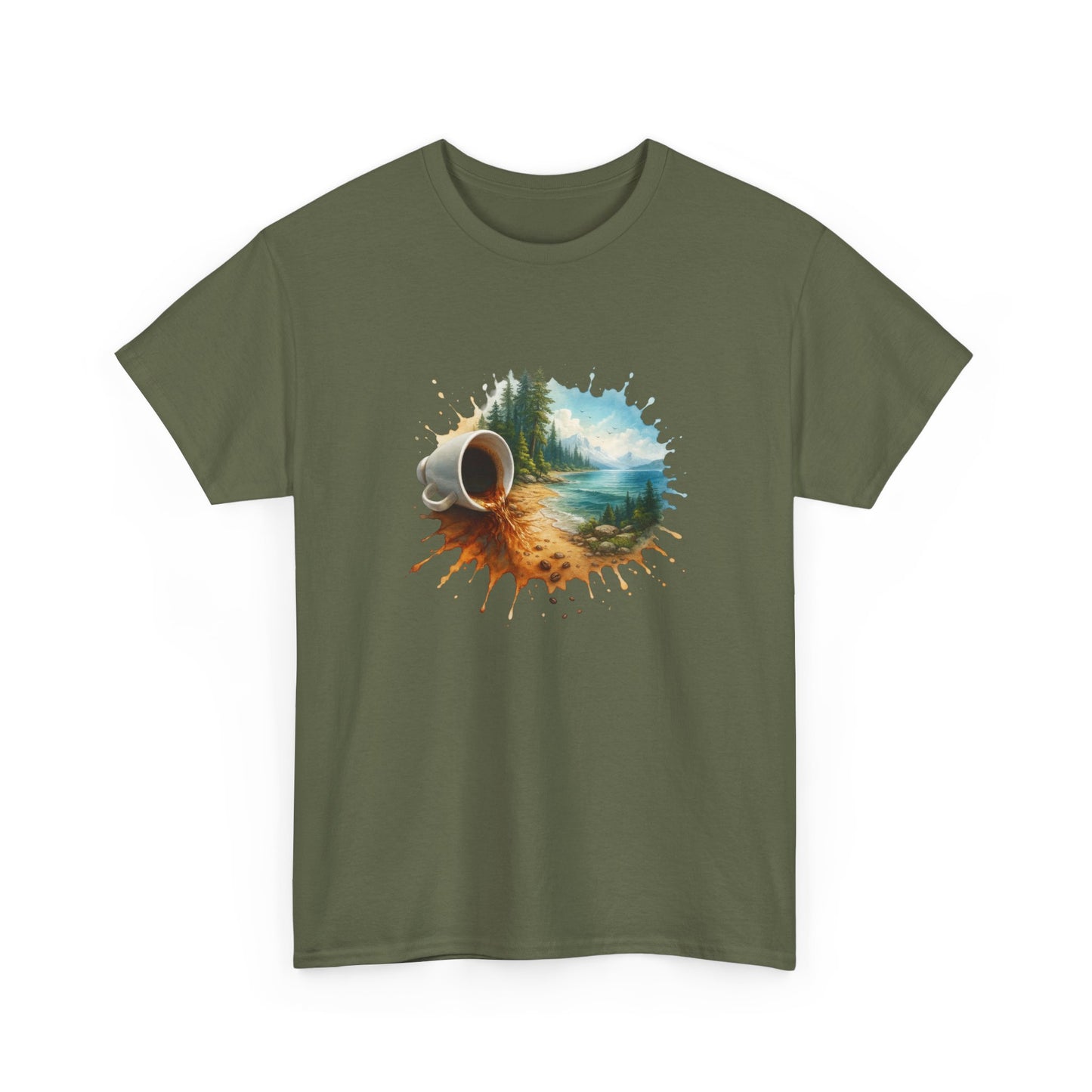 Nature-Inspired Unisex Heavy Cotton Tee, Casual Outfit, Gift for Nature Lovers, Camping Apparel, Outdoor Adventure Shirt