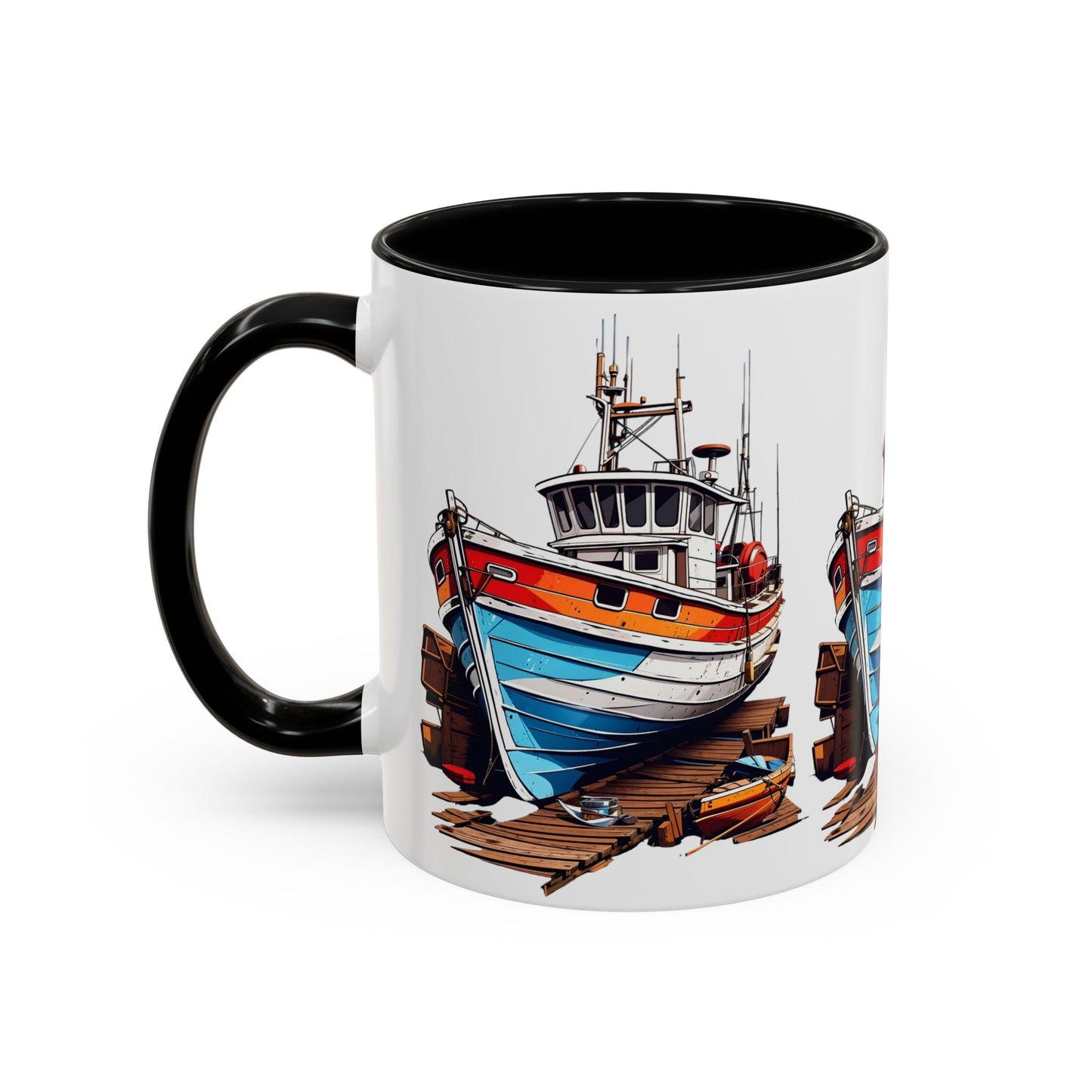 Nautical Accent Coffee Mug | Perfect for Boat Lovers, Sailor Gifts, Coastal Decor, Unique Gift Idea, Custom Artwork Mug