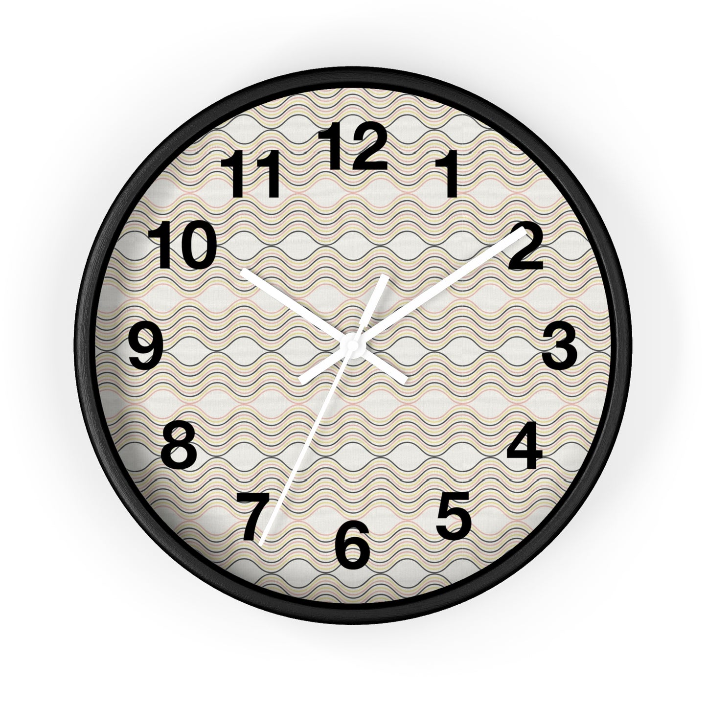 Modern Wave Pattern Wall Clock, Home Decor, Unique Gift, Coastal Vibes, Timepiece, Minimalist Design, Office Decor