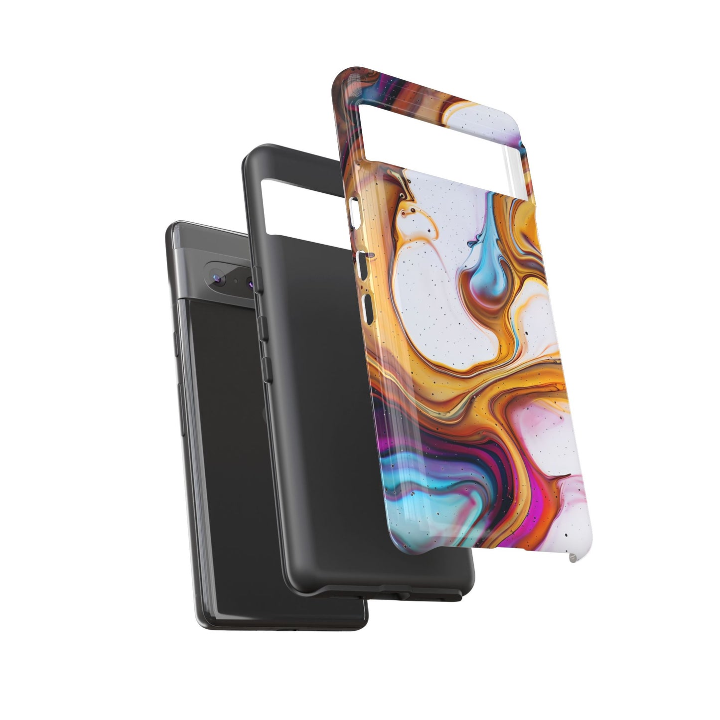 Artistic Phone Case, Tough Cases with Colorful Marble Design