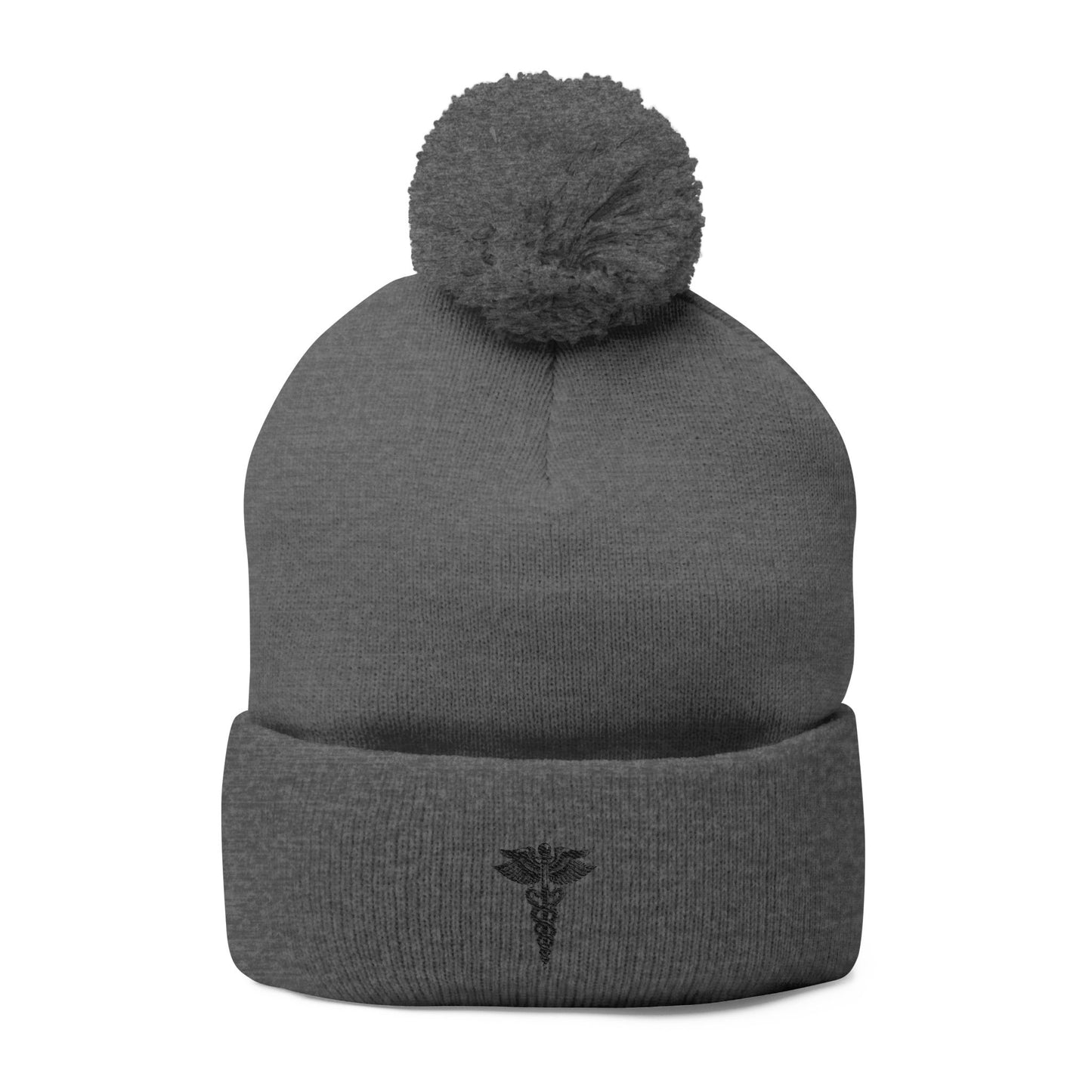 Cozy Pom-Pom Knit Cap, Winter Beanie, Embroidered Hat, Gift for Him/Her, Stylish Knitwear, Cold Weather Accessory