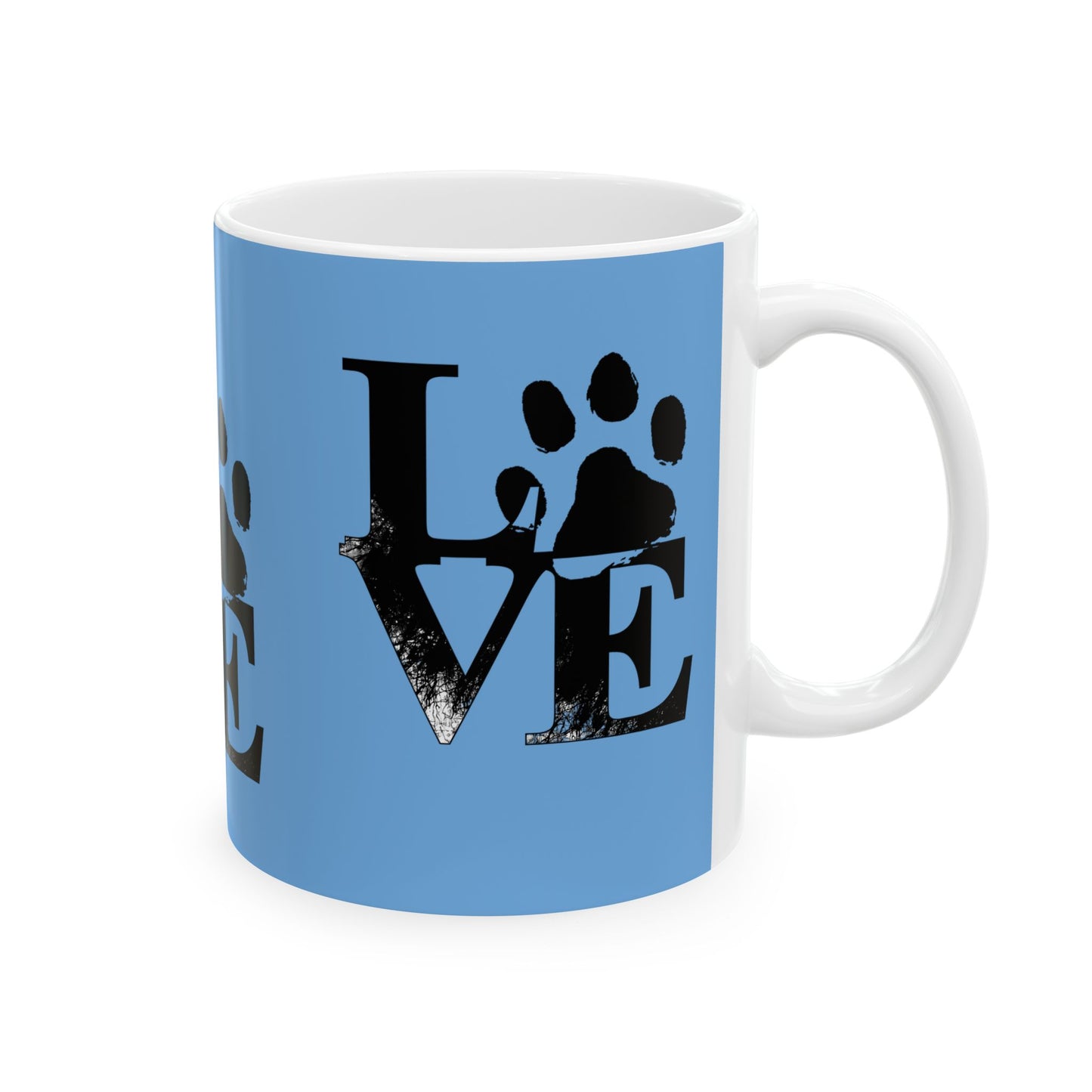 Paw Print Love Mug, Dog Lover Gift, Pet Owner Coffee Cup, Animal Rescue Mug, Cute Pet-Themed Drinkware