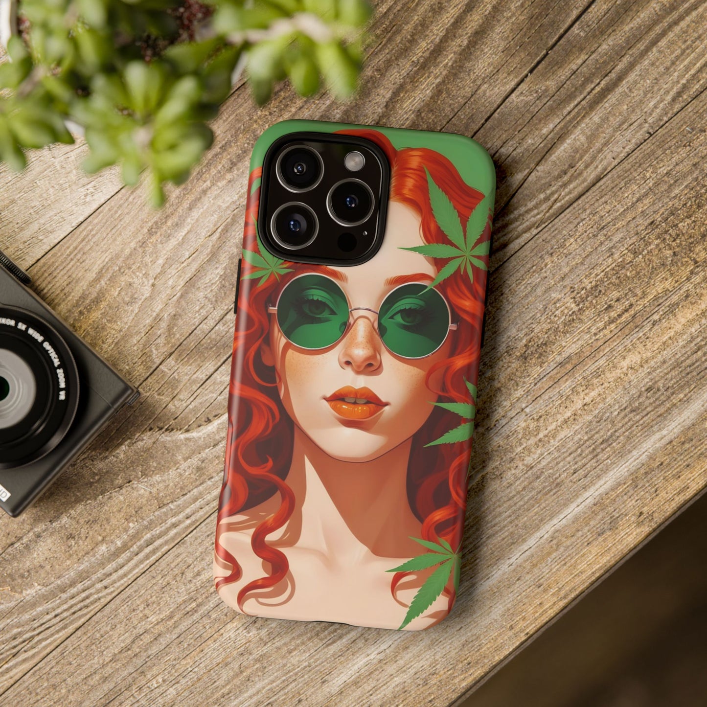Vibrant Phone Case with Retro Greenery Design, Trendy Case for Casual Look, Gift for Her, Summer Vibes, Unique Phone Accessory