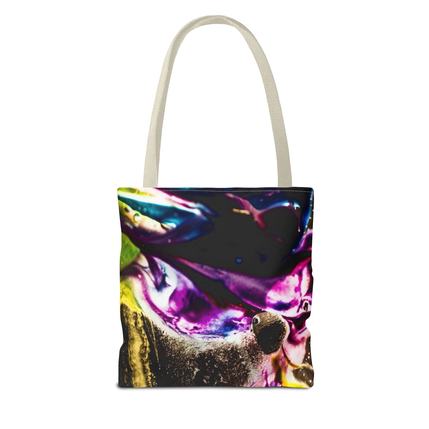 Vibrant Abstract Art Tote Bag, Colorful Reusable Shopper