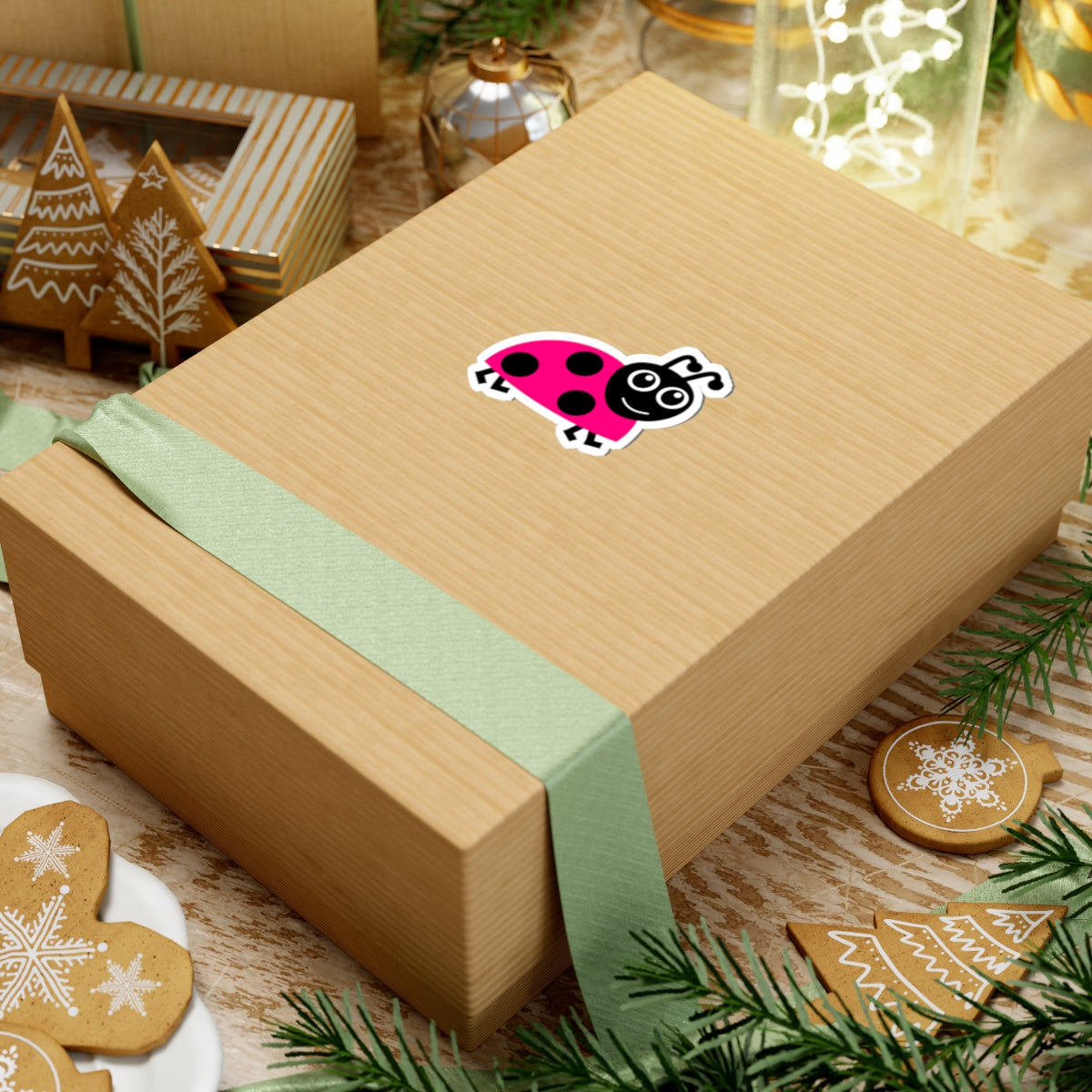 Pink Ladybug Sticker — Cute Kiss-Cut Vinyl Decal for Laptops, Water Bottles & Kids
