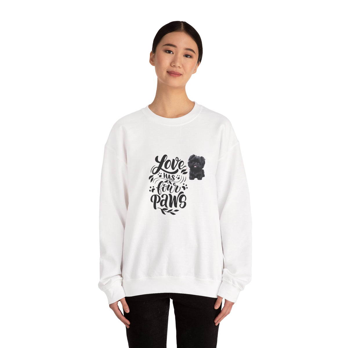 Crewneck Sweatshirt - "Love Has Four Paws" Dog Lover Graphic