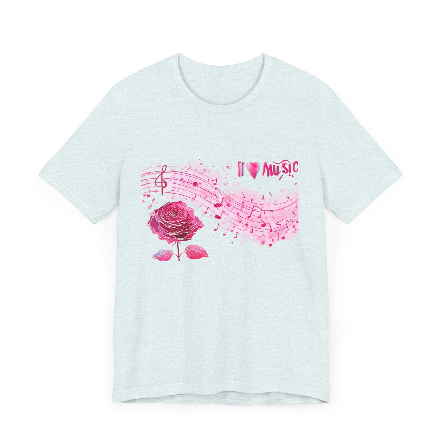 I Love Music Tee, Music Lover Shirt, Floral Music Notes Top